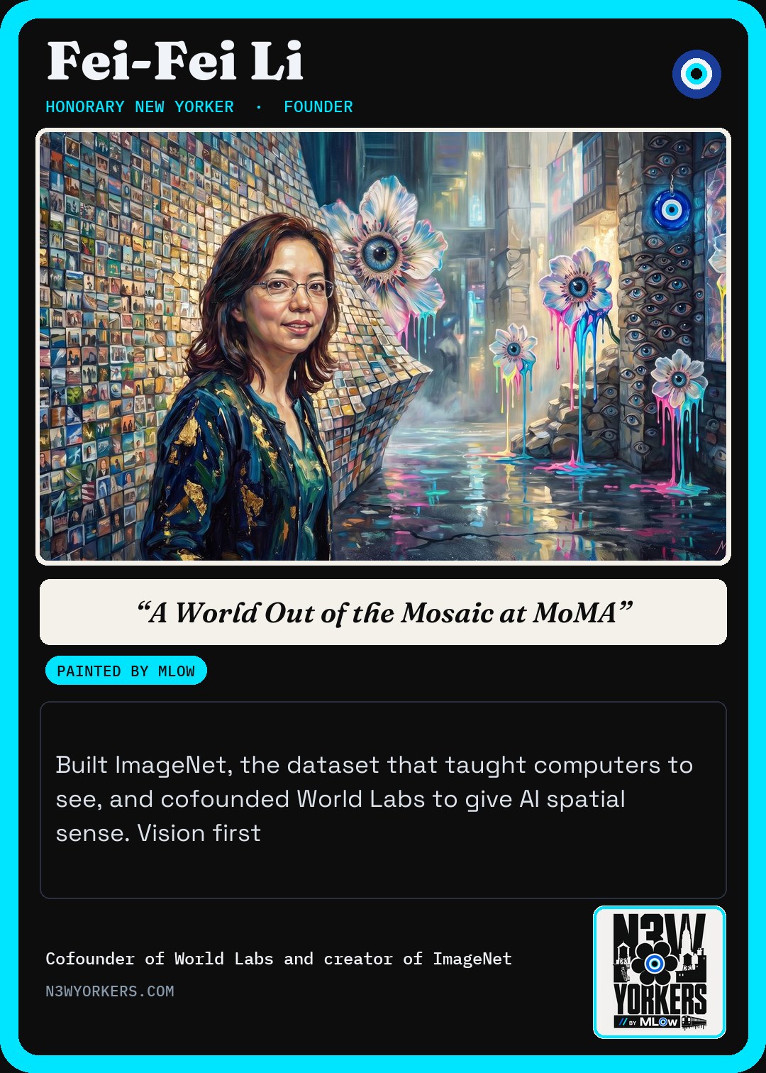 The Honorary card for Fei-Fei Li, painted by MLow