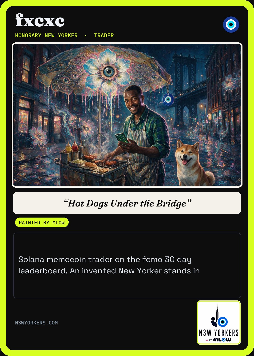 The Honorary card for fxcxc, painted by MLow