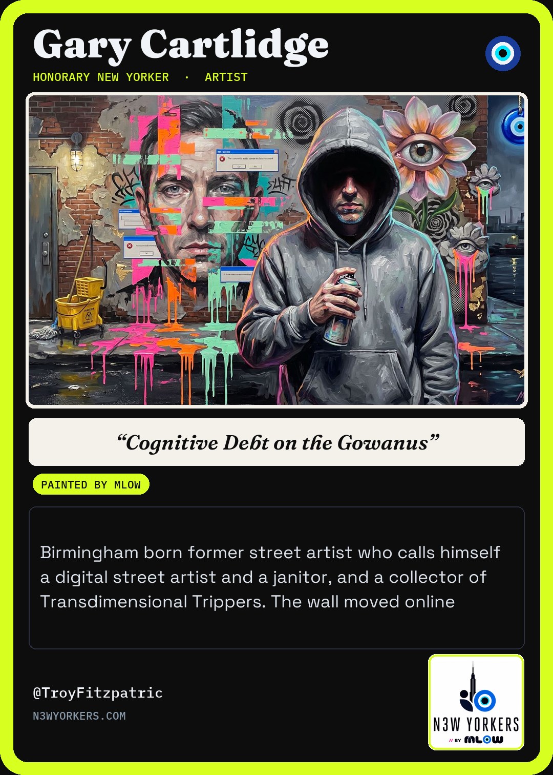 The Honorary card for Gary Cartlidge, painted by MLow