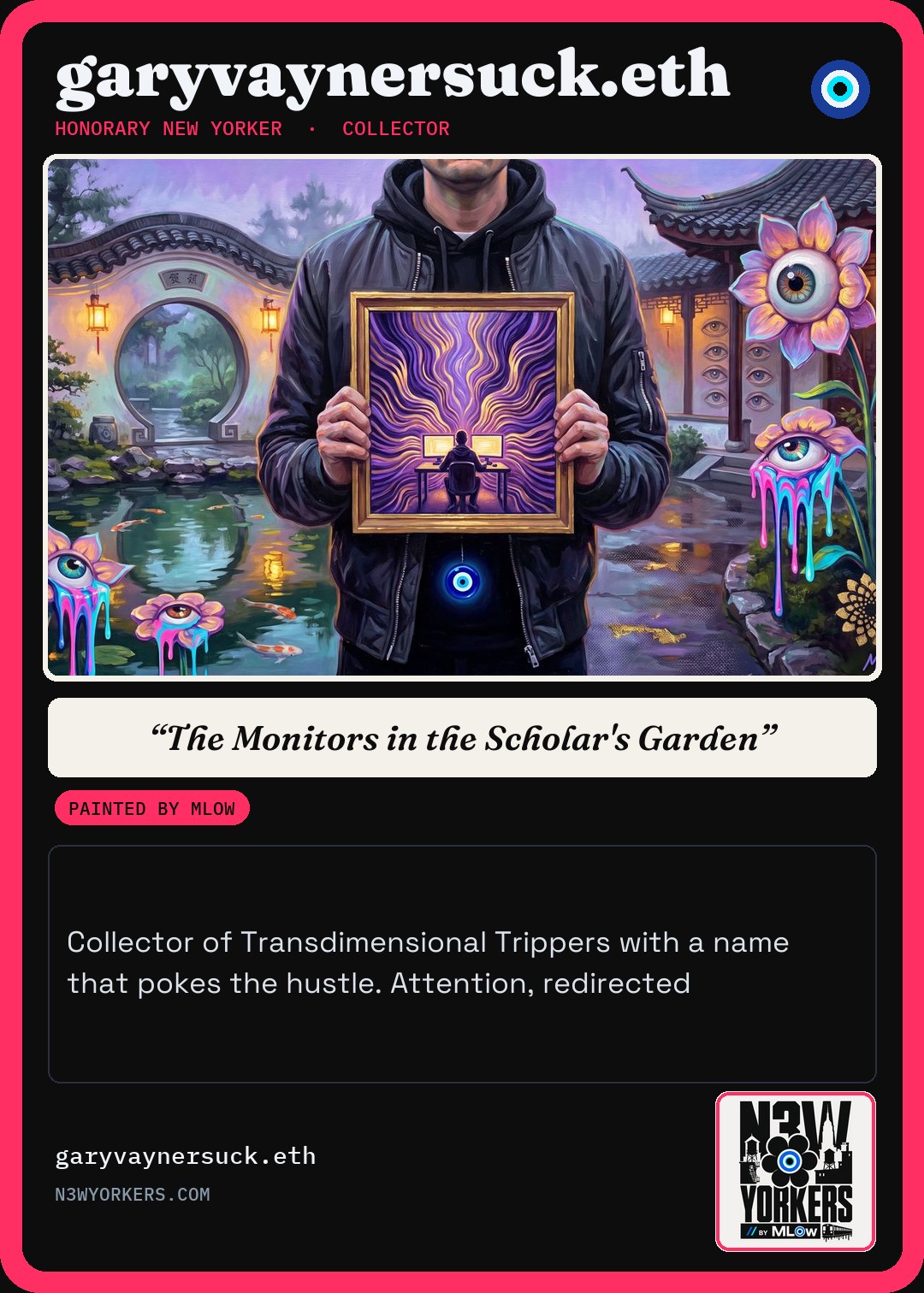 The Honorary card for garyvaynersuck.eth, painted by MLow