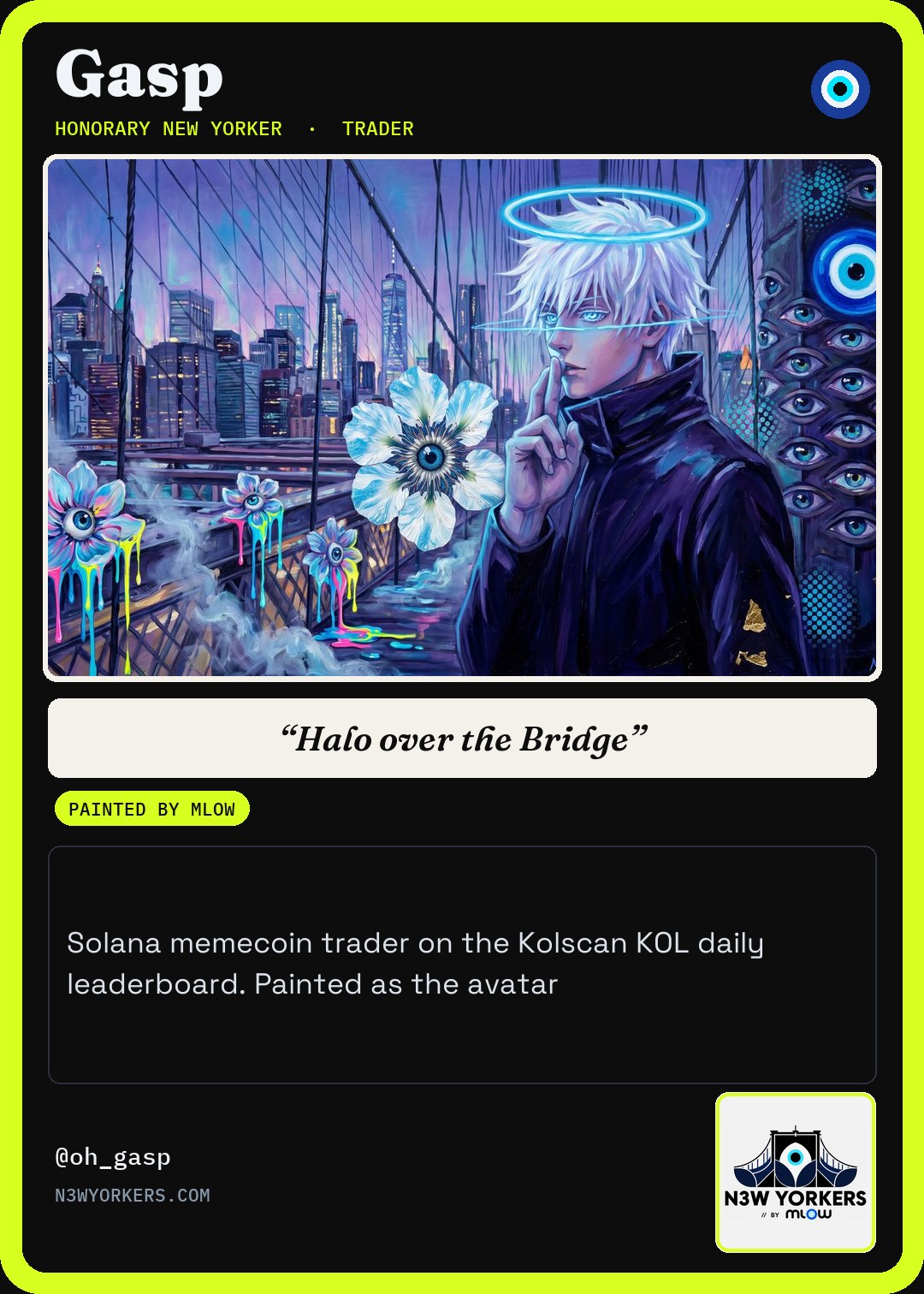 The Honorary card for Gasp, painted by MLow
