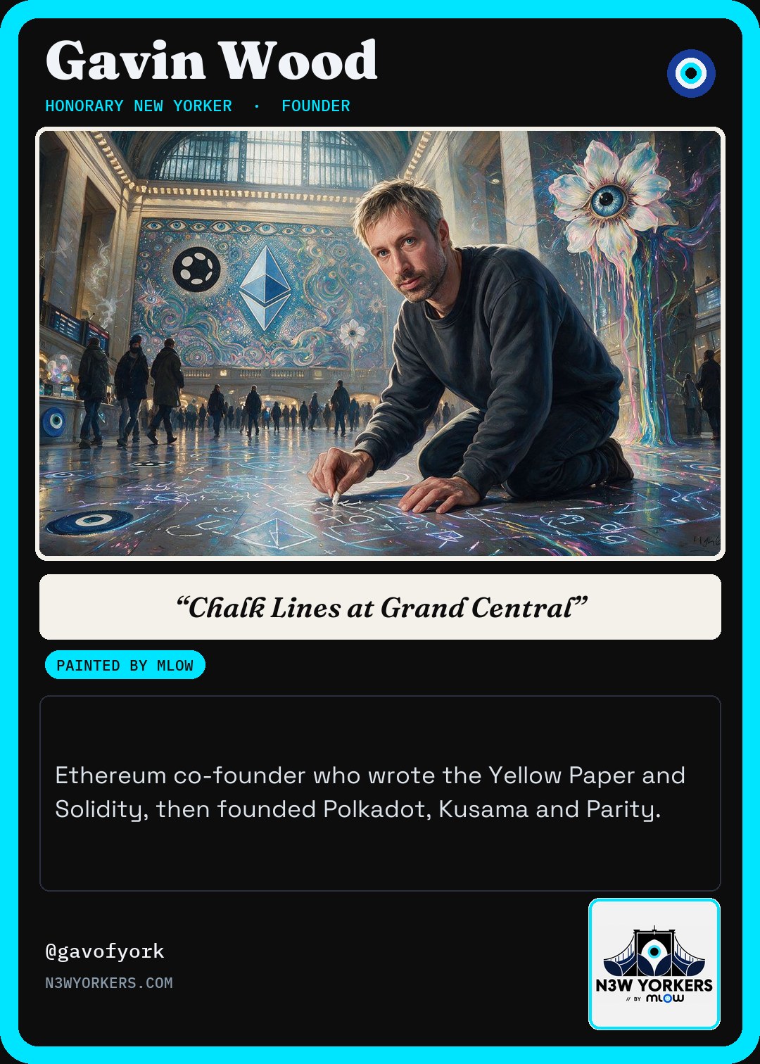 The Honorary card for Gavin Wood, painted by MLow