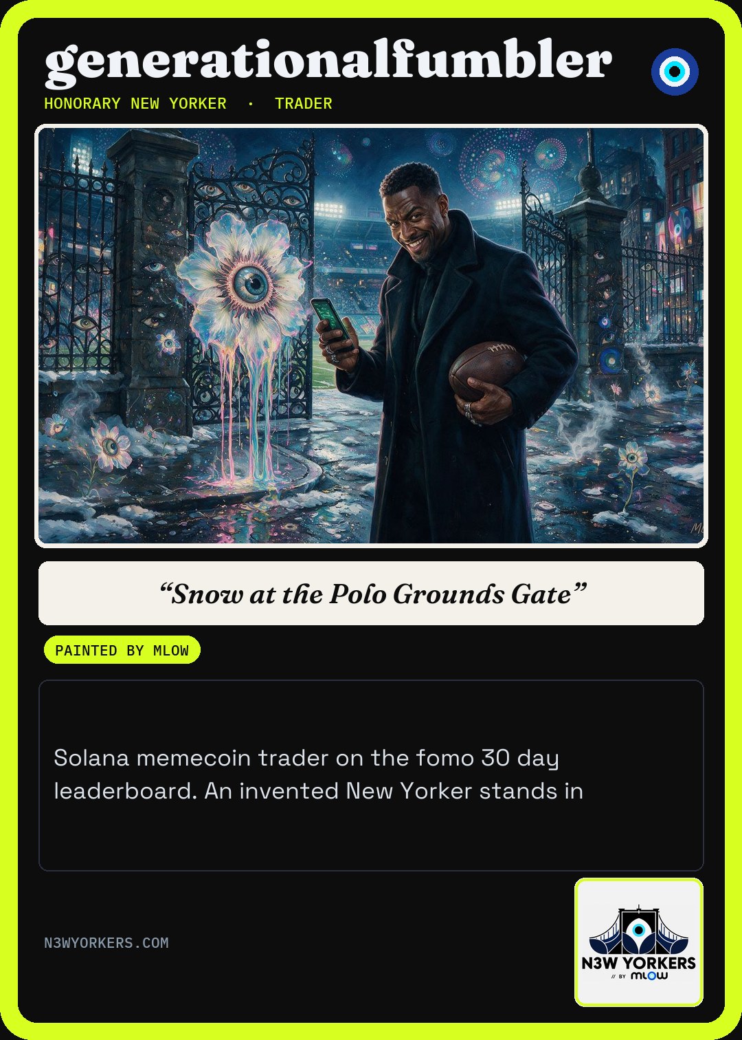 The Honorary card for generationalfumbler, painted by MLow