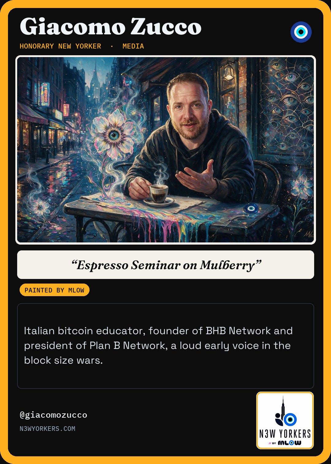 The Honorary card for Giacomo Zucco, painted by MLow