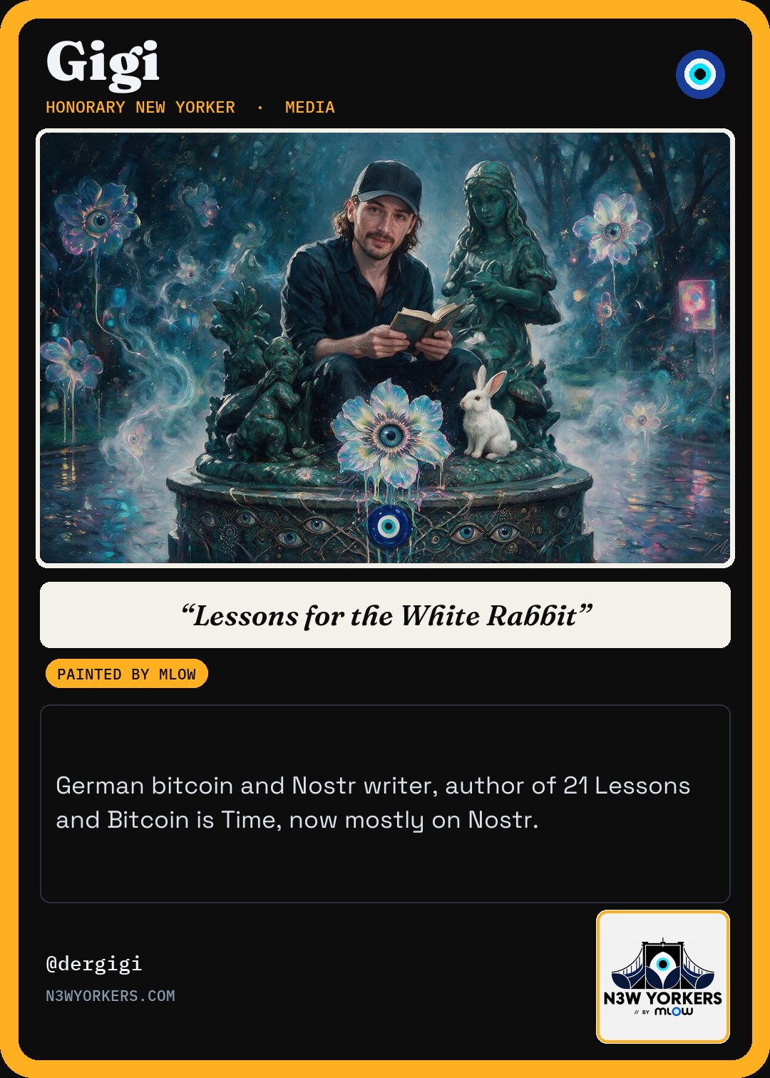 The Honorary card for Gigi, painted by MLow