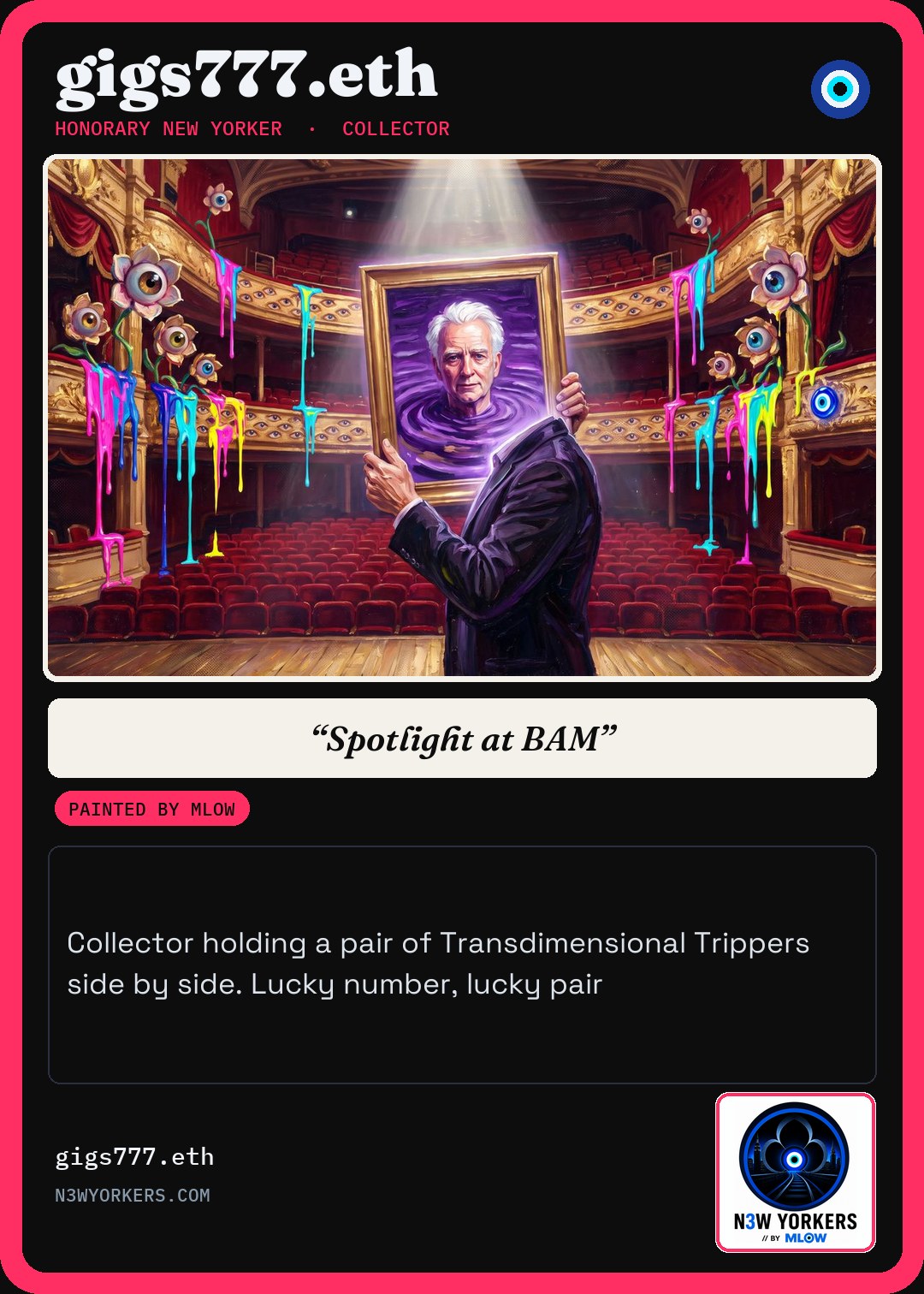 The Honorary card for gigs777.eth, painted by MLow
