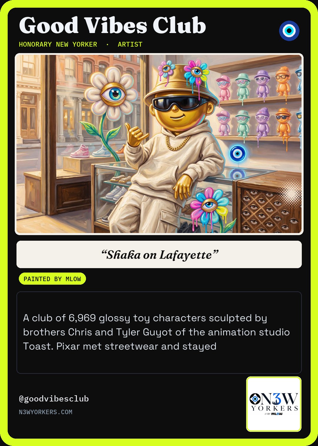The Honorary card for Good Vibes Club, painted by MLow