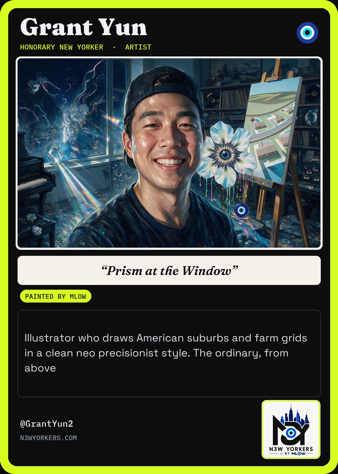 The Honorary card for Grant Yun, painted by MLow