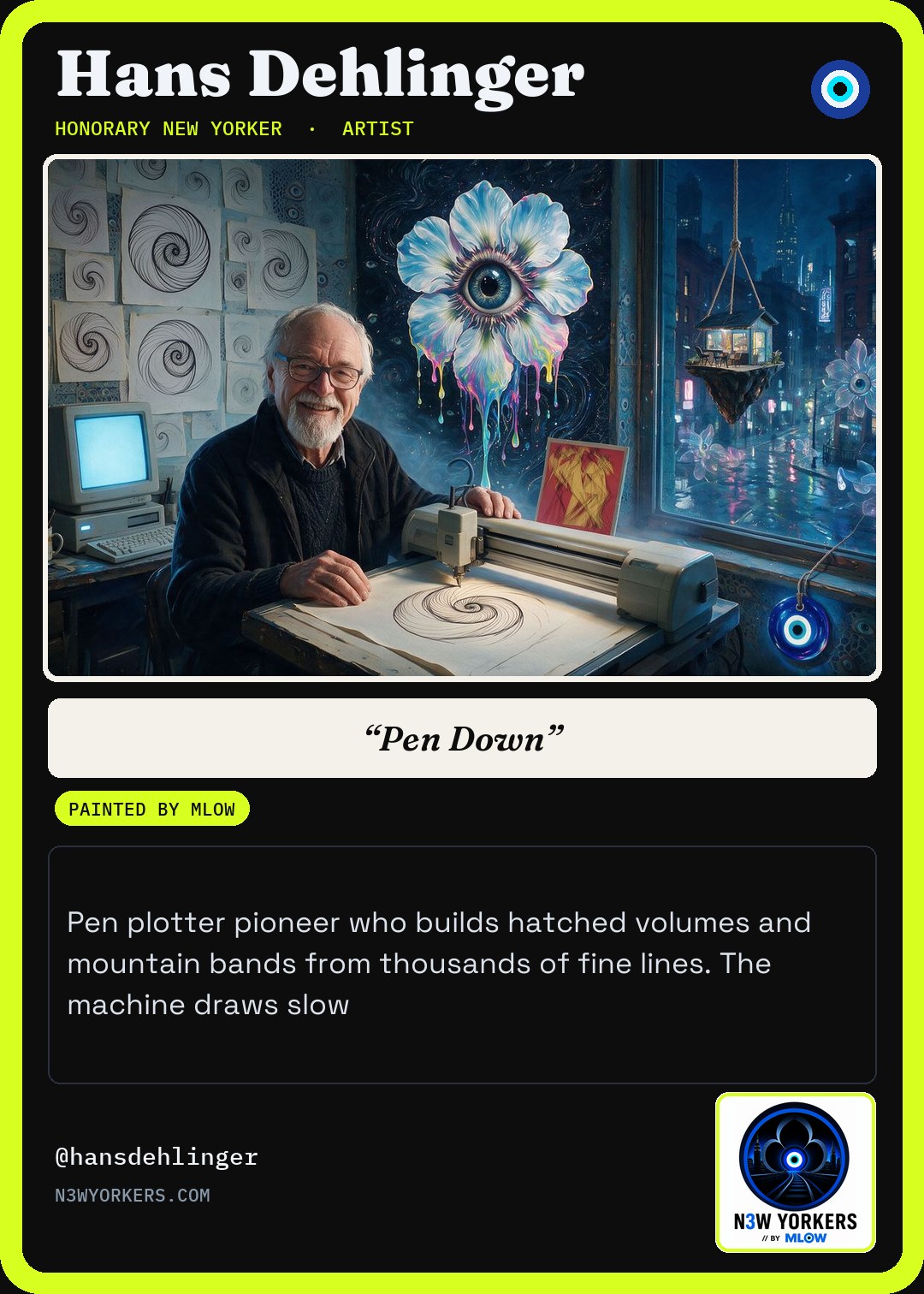The Honorary card for Hans Dehlinger, painted by MLow