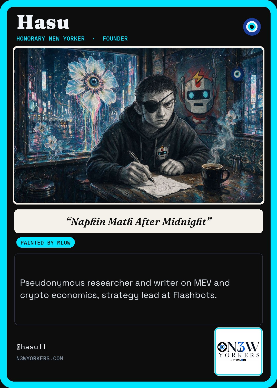 The Honorary card for Hasu, painted by MLow