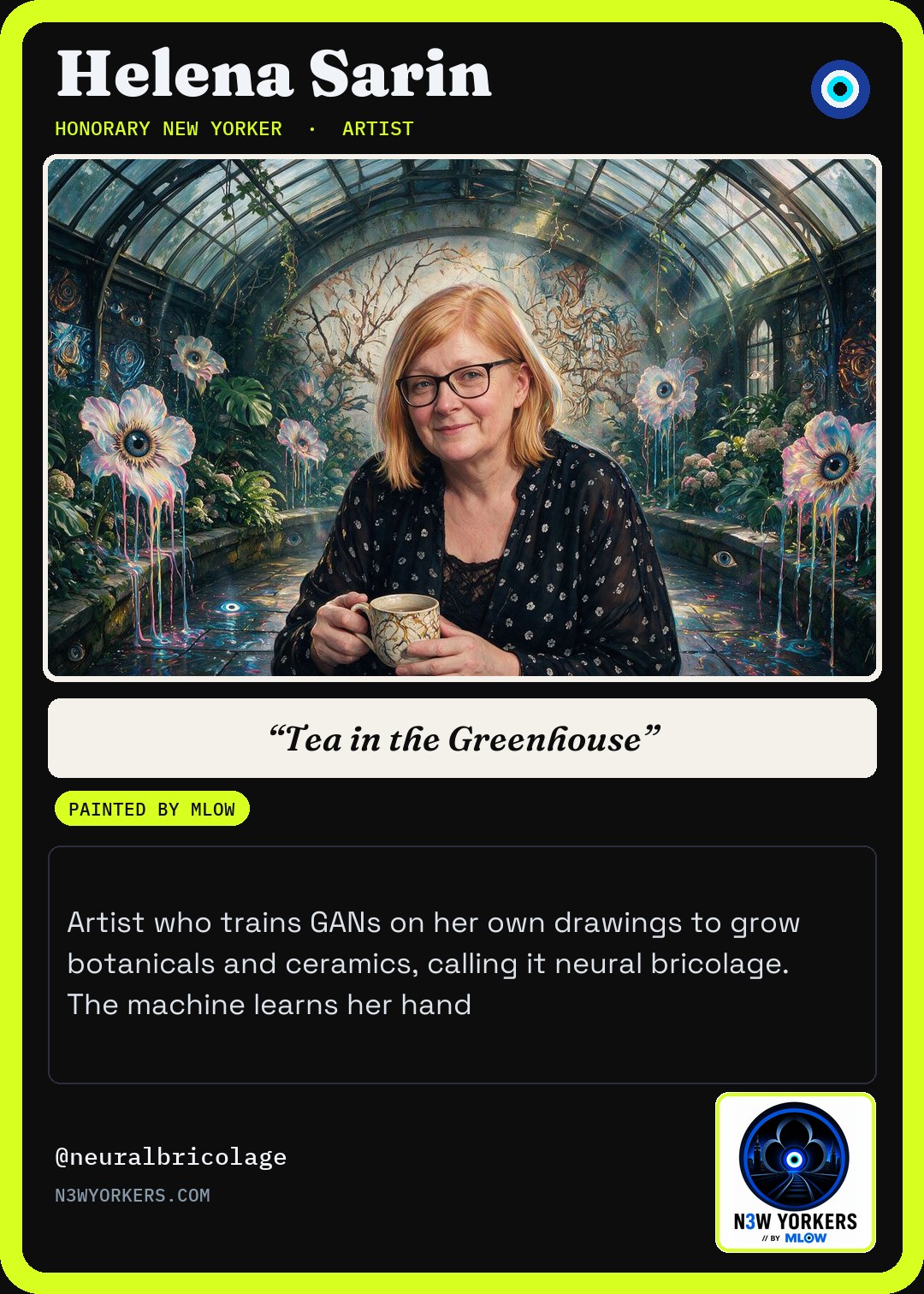 The Honorary card for Helena Sarin, painted by MLow