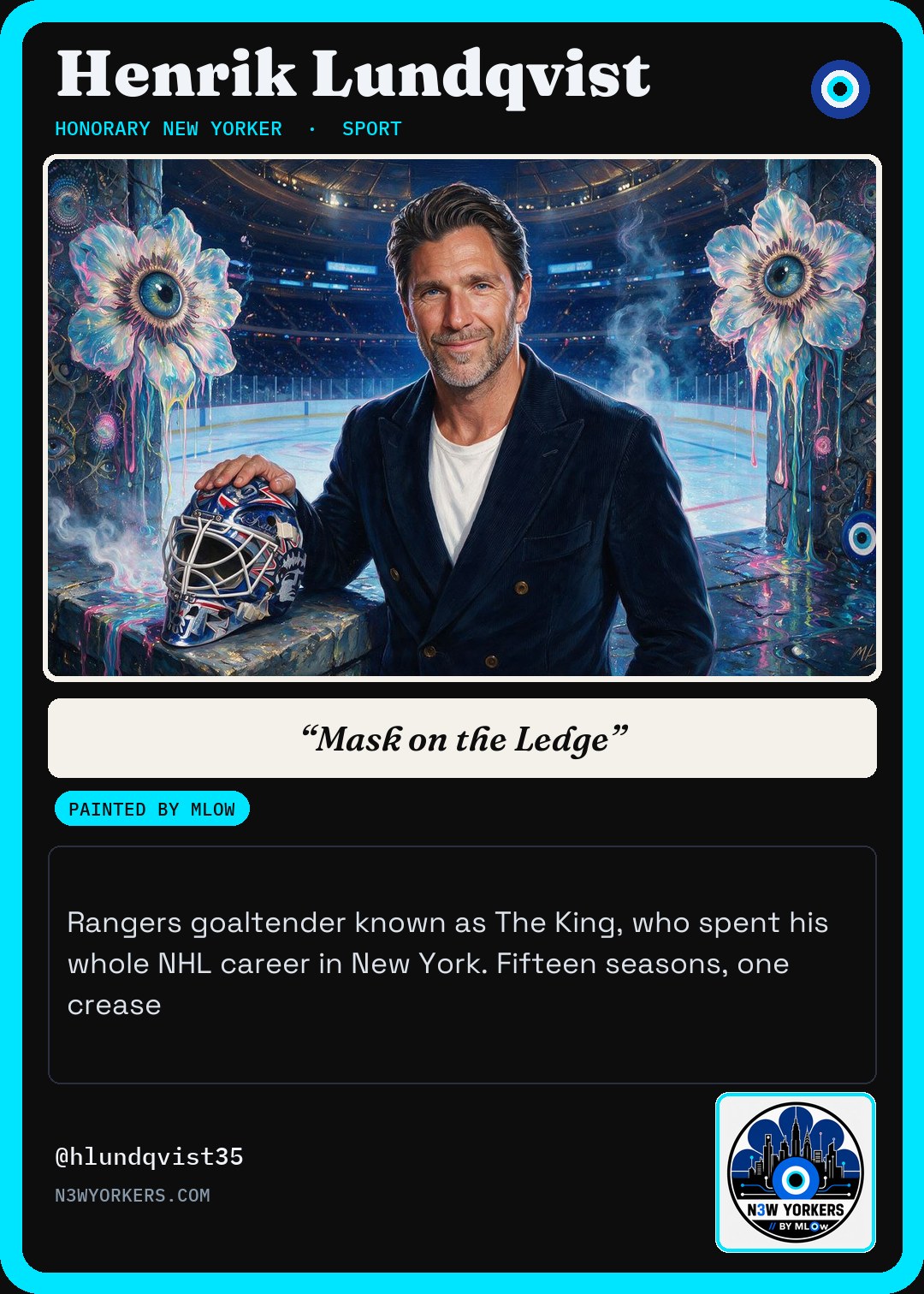 The Honorary card for Henrik Lundqvist, painted by MLow