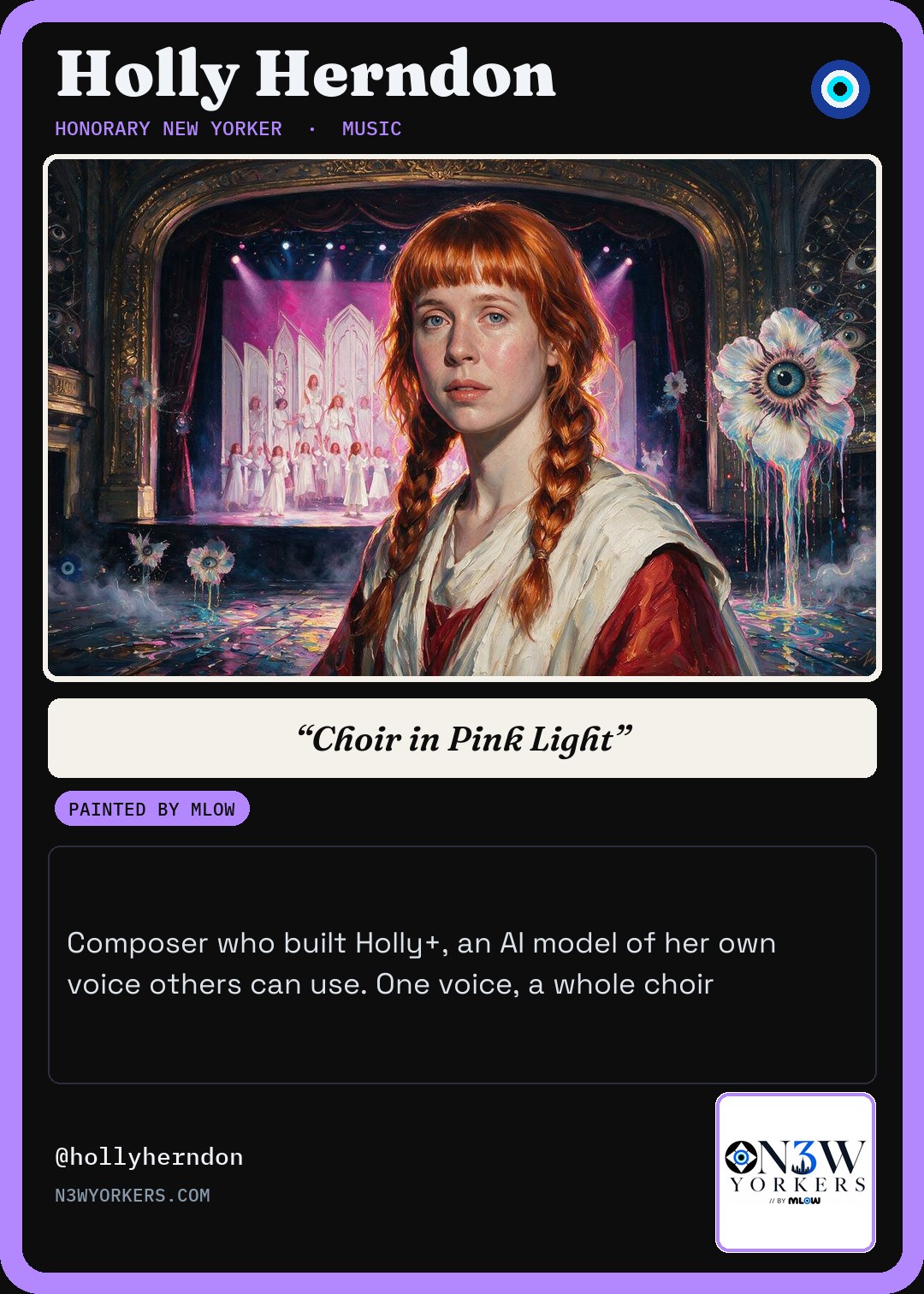 The Honorary card for Holly Herndon, painted by MLow