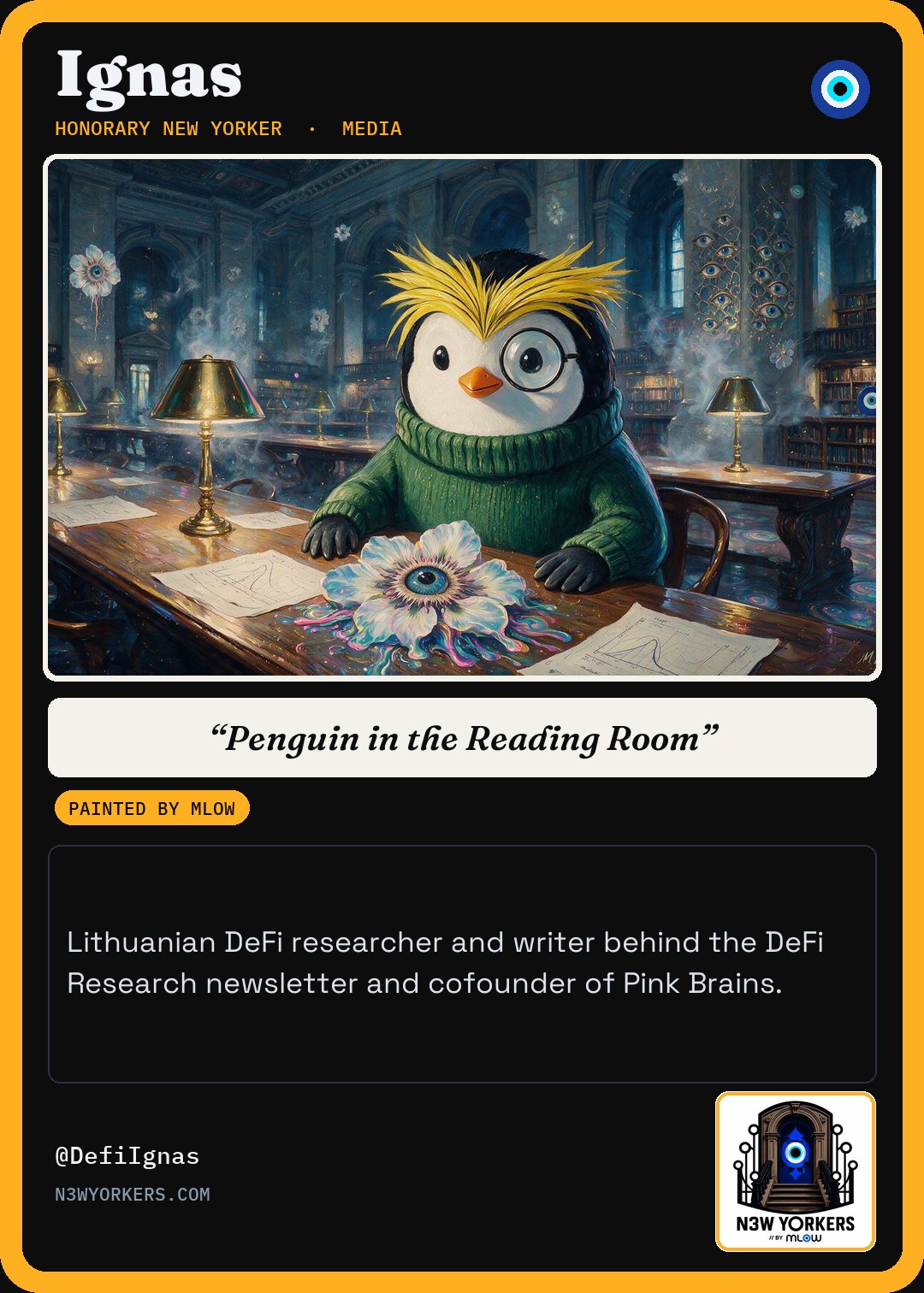 The Honorary card for Ignas, painted by MLow