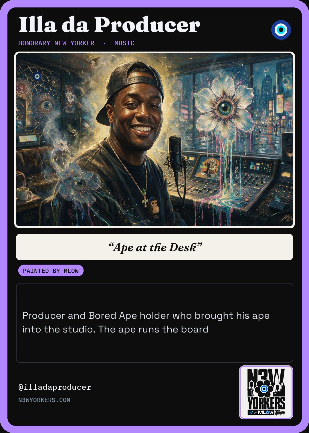 The Honorary card for Illa da Producer, painted by MLow