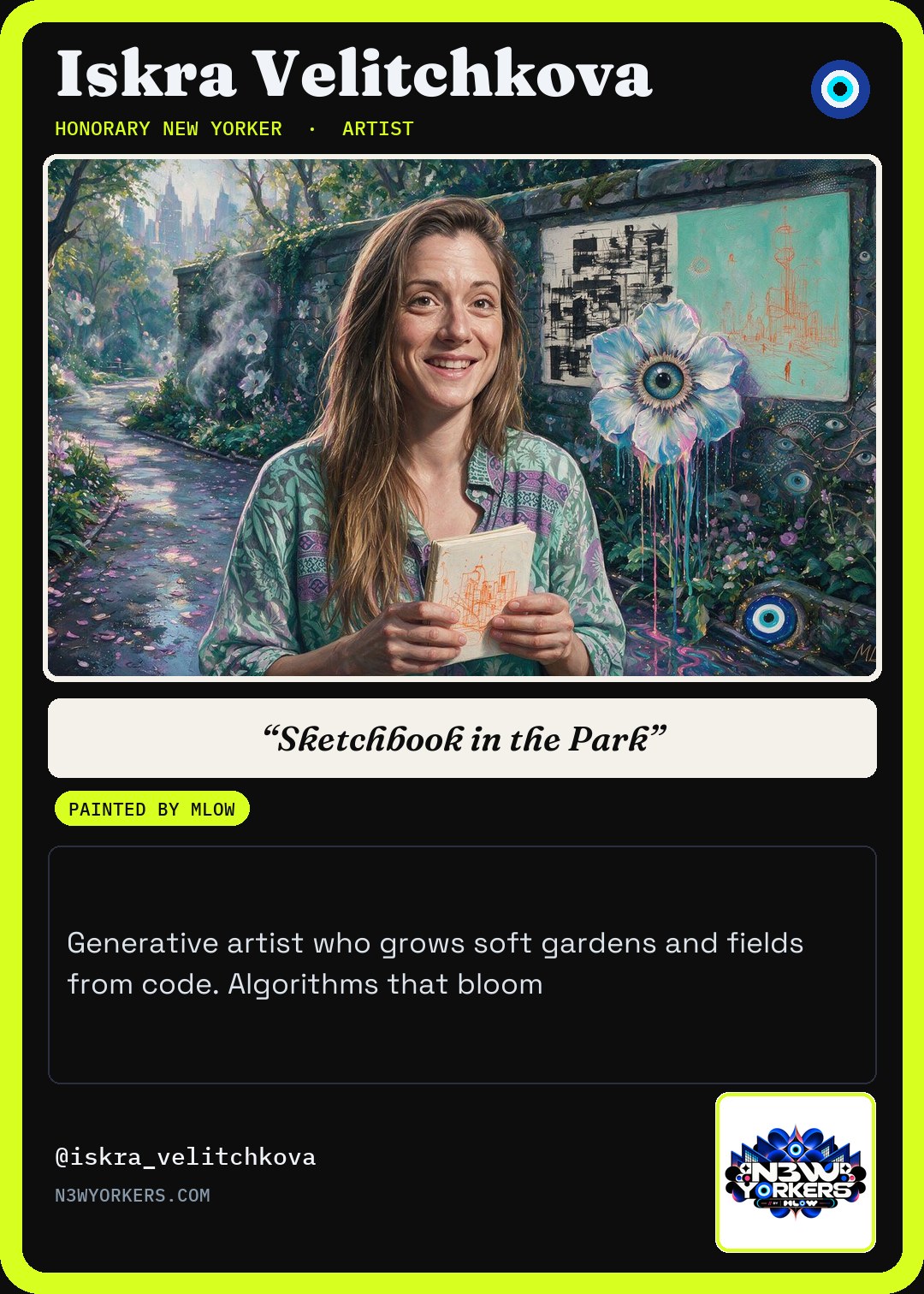 The Honorary card for Iskra Velitchkova, painted by MLow