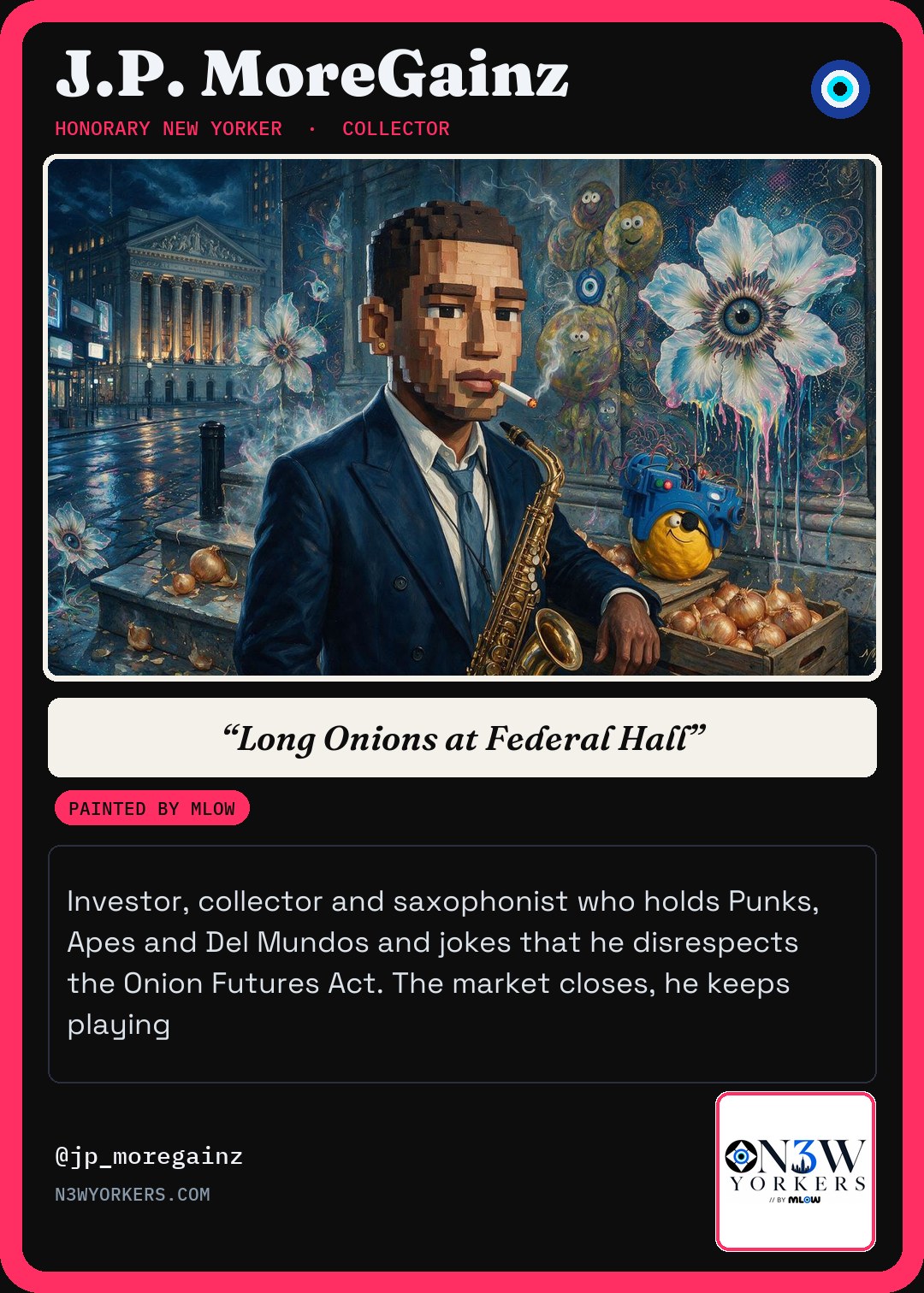 The Honorary card for J.P. MoreGainz, painted by MLow