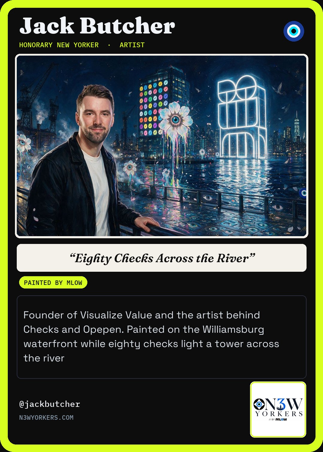 The Honorary card for Jack Butcher, painted by MLow