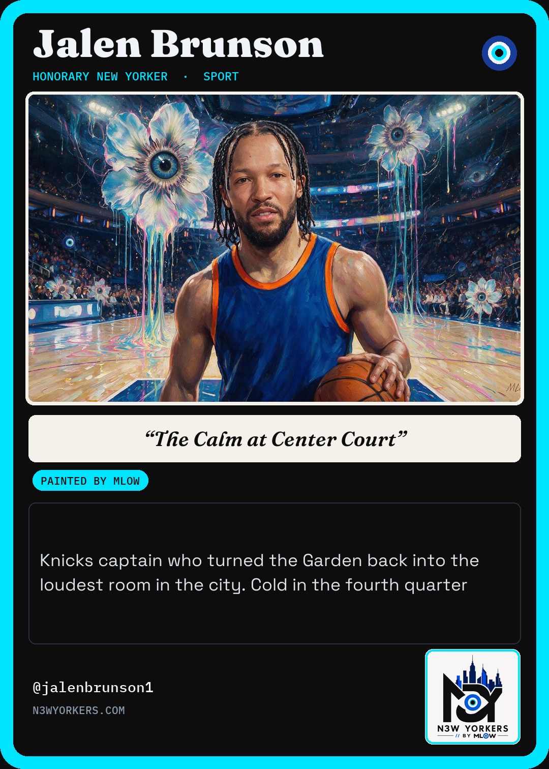 The Honorary card for Jalen Brunson, painted by MLow