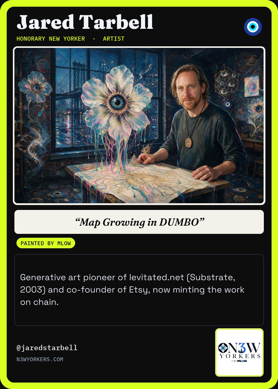 The Honorary card for Jared Tarbell, painted by MLow
