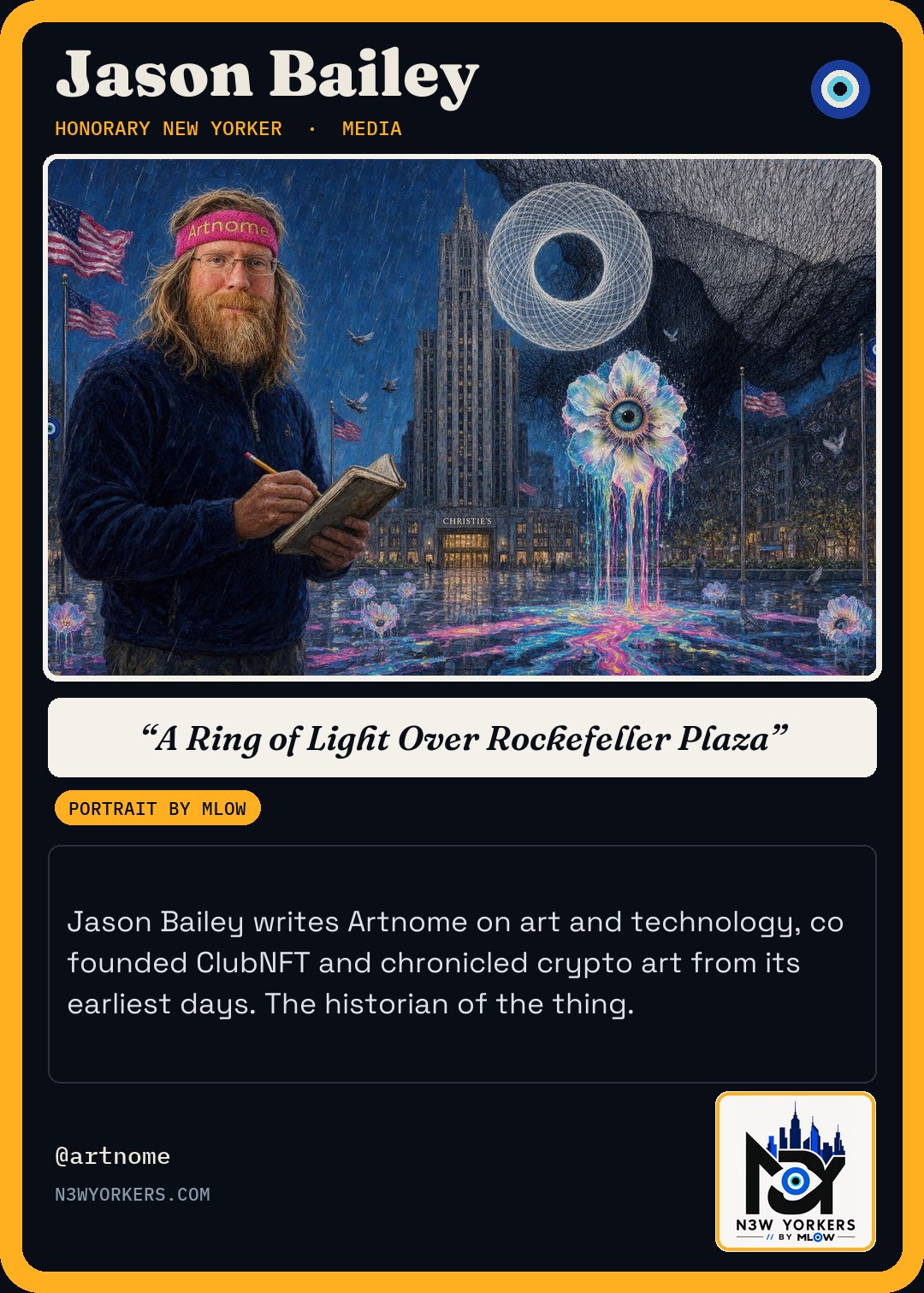 The Honorary card for Jason Bailey, portrait by MLow