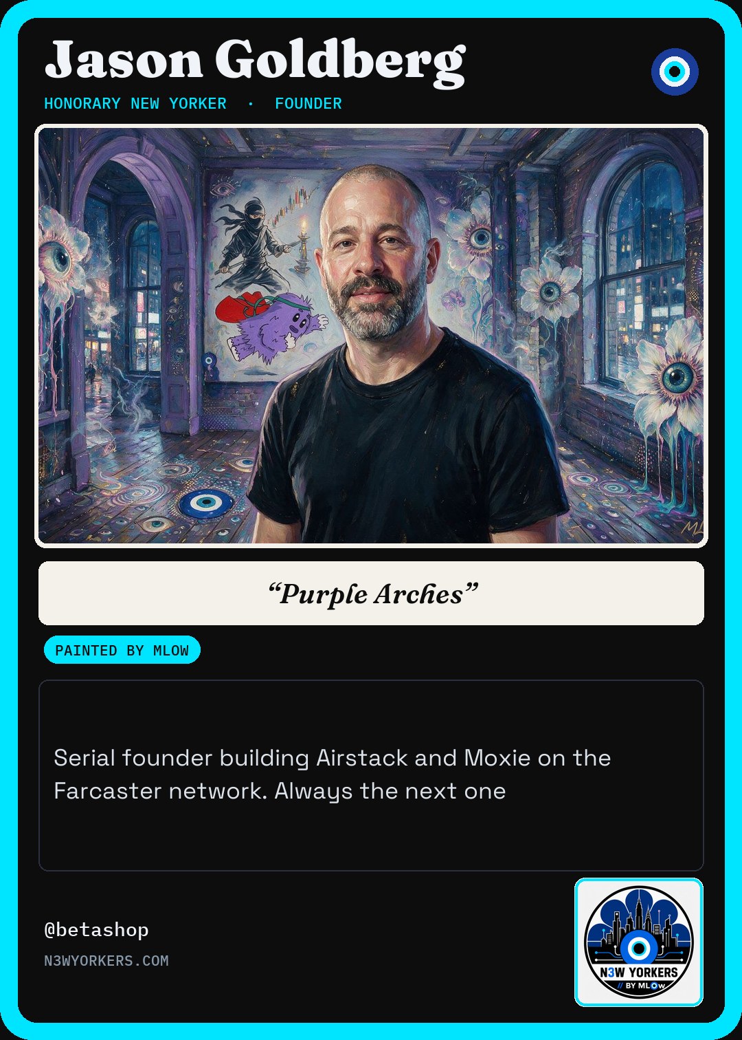 The Honorary card for Jason Goldberg, painted by MLow