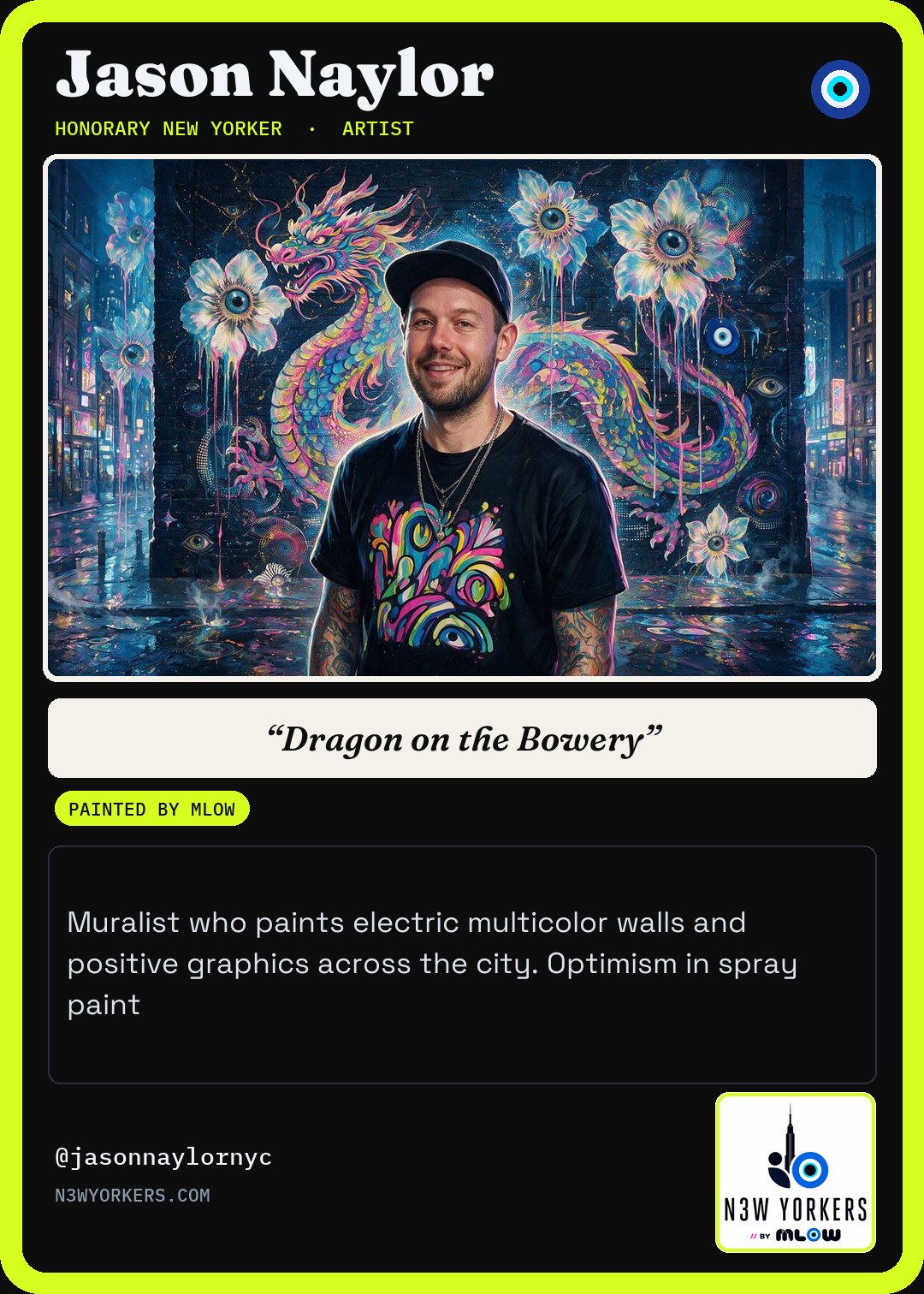 The Honorary card for Jason Naylor, painted by MLow