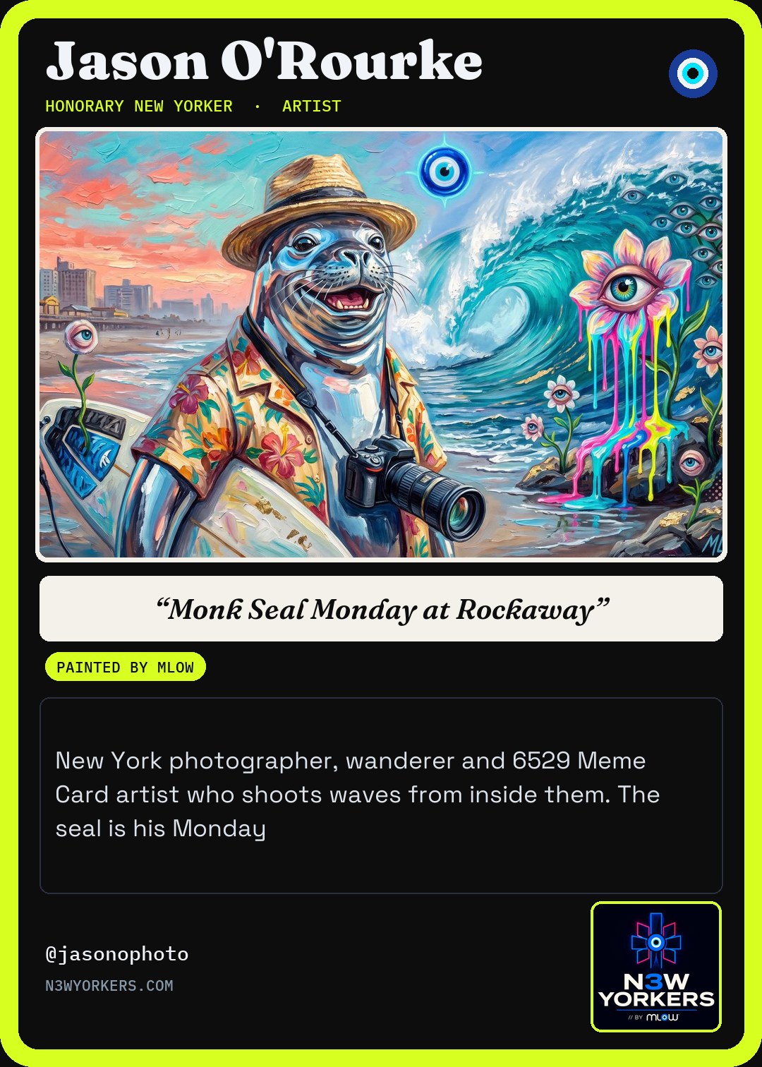 The Honorary card for Jason O'Rourke, painted by MLow