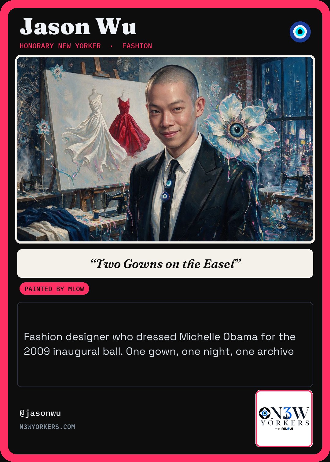 The Honorary card for Jason Wu, painted by MLow