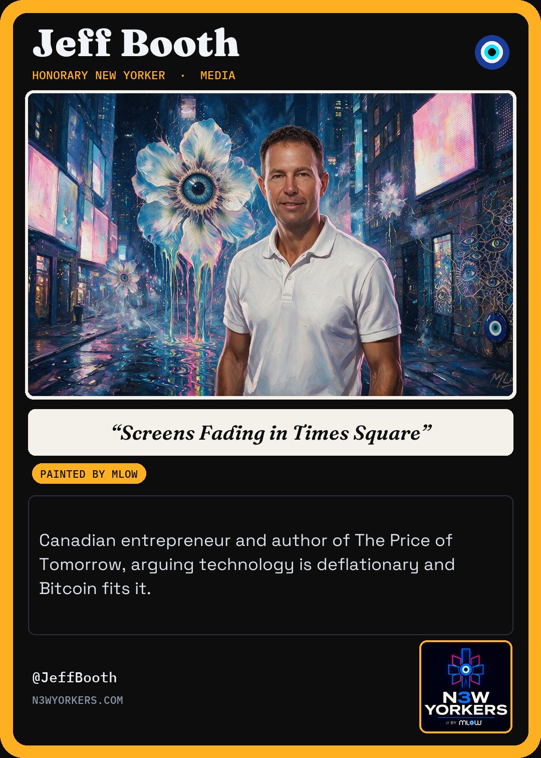 The Honorary card for Jeff Booth, painted by MLow