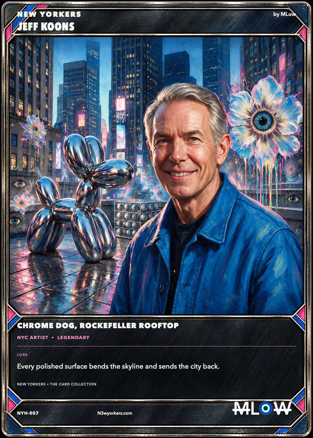 The Honorary card for Jeff Koons, painted by MLow