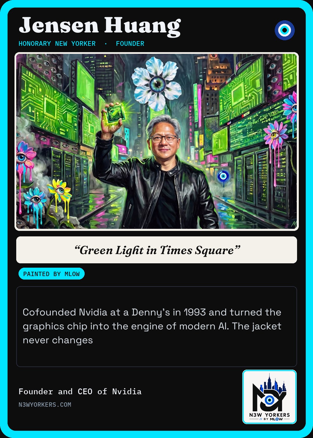 The Honorary card for Jensen Huang, painted by MLow