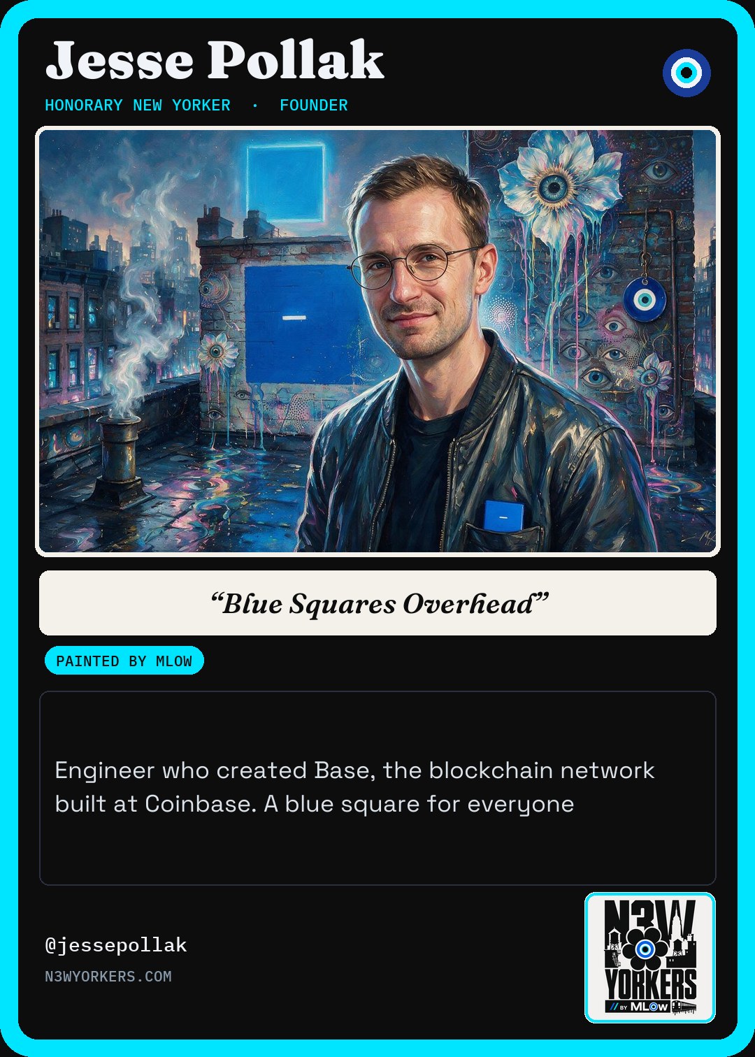 The Honorary card for Jesse Pollak, painted by MLow