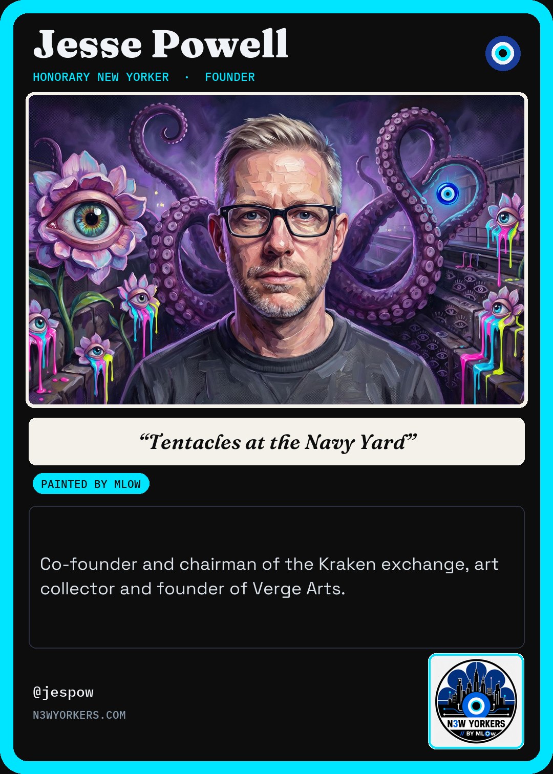 The Honorary card for Jesse Powell, painted by MLow