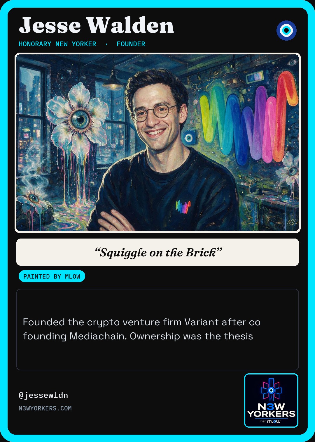 The Honorary card for Jesse Walden, painted by MLow