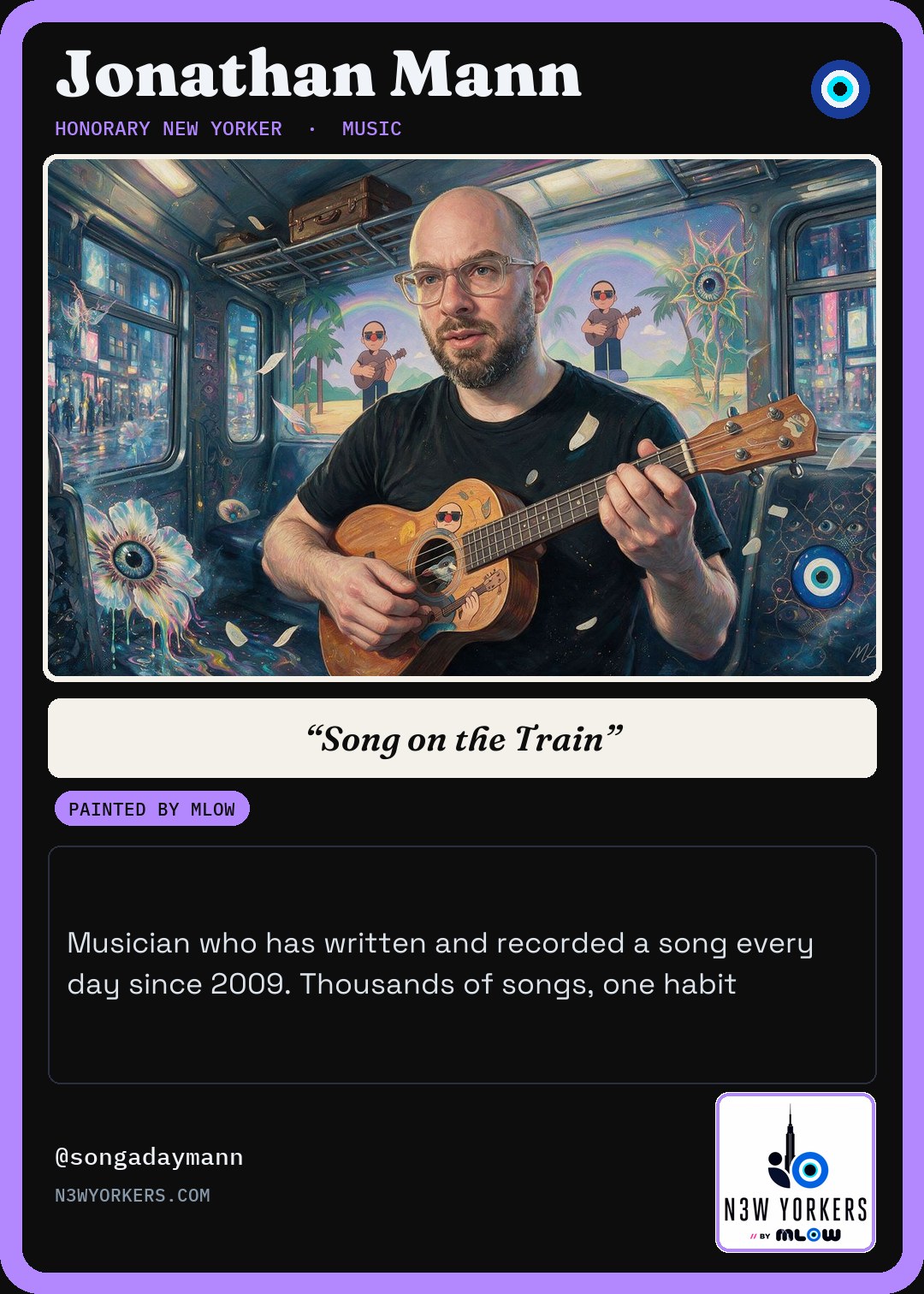 The Honorary card for Jonathan Mann, painted by MLow