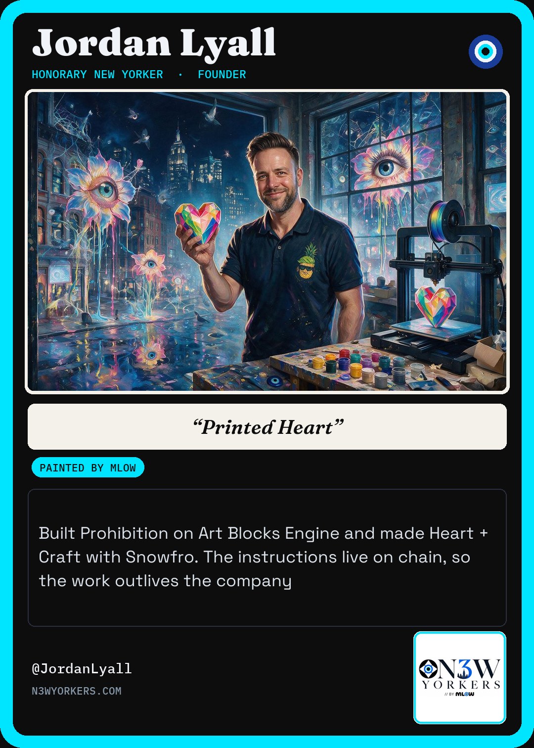 The Honorary card for Jordan Lyall, painted by MLow