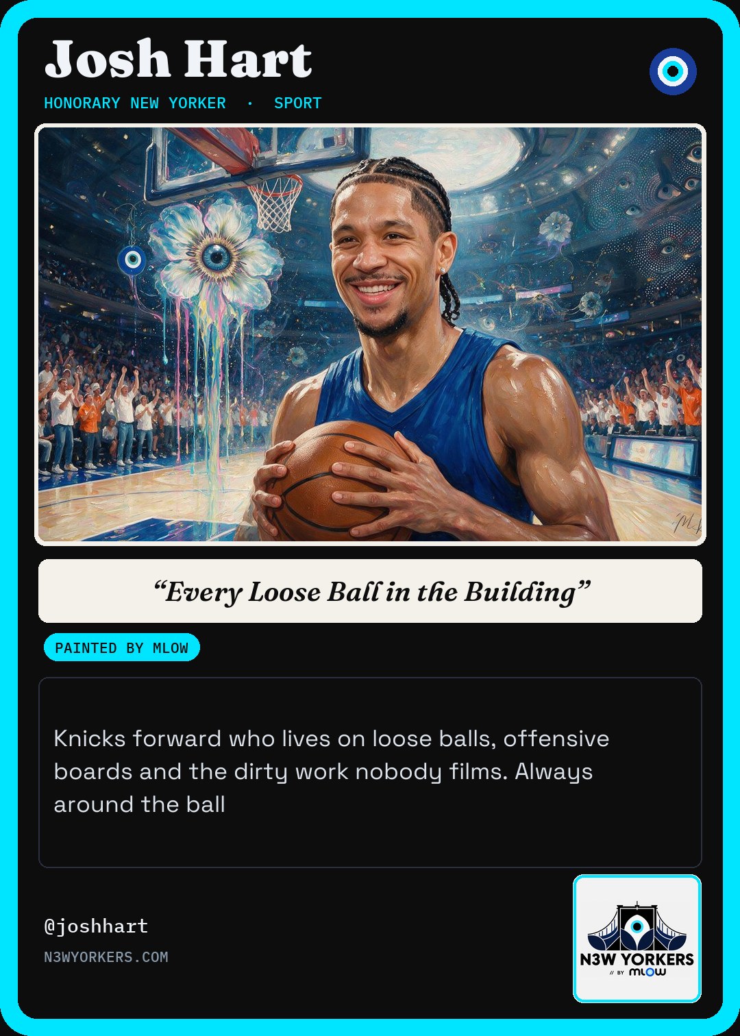 The Honorary card for Josh Hart, painted by MLow