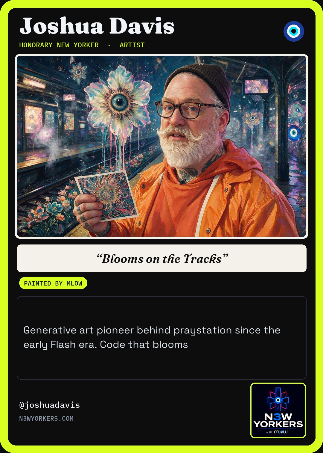 The Honorary card for Joshua Davis, painted by MLow