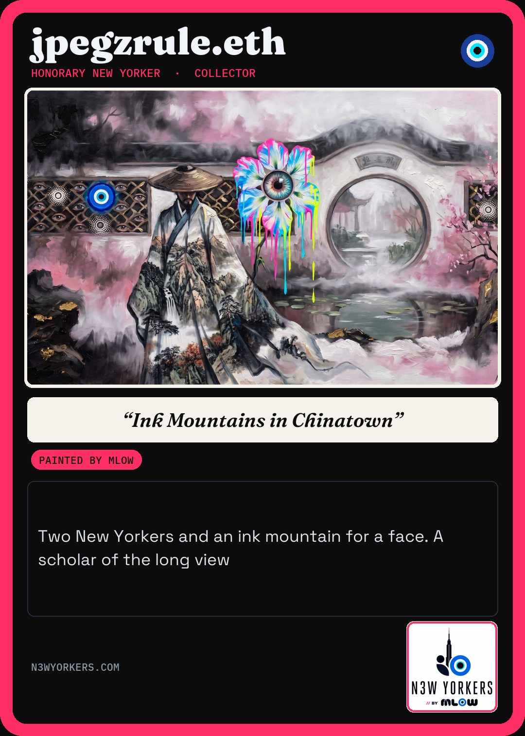 The Honorary card for jpegzrule.eth, painted by MLow