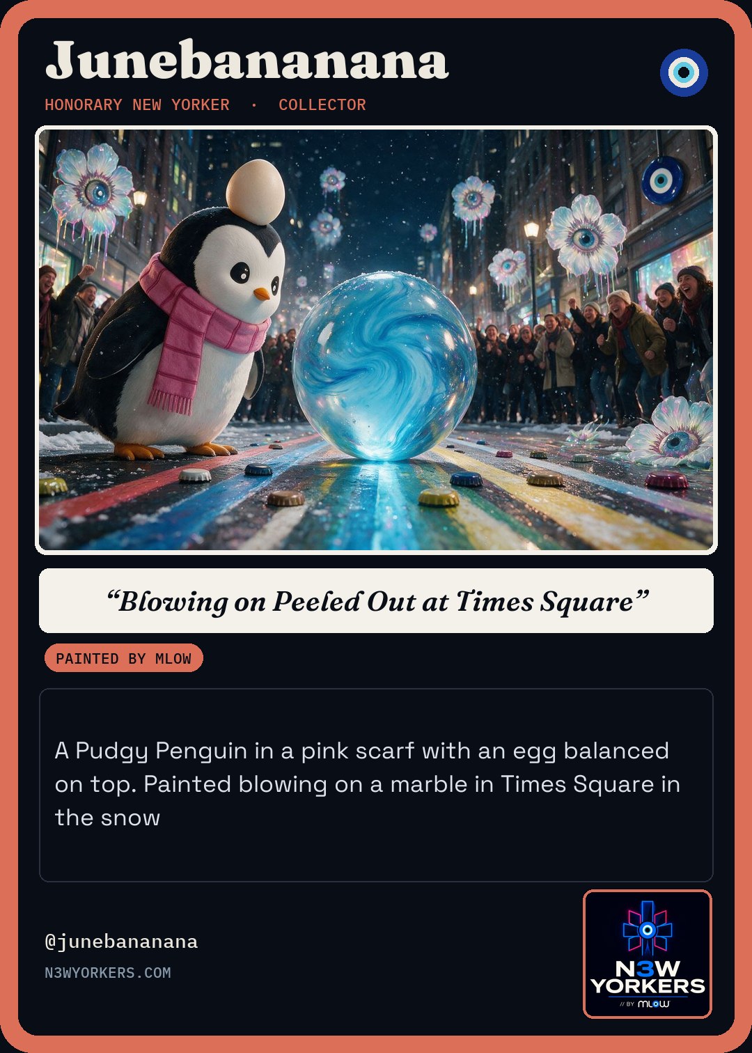 The Honorary card for Junebananana, painted by MLow