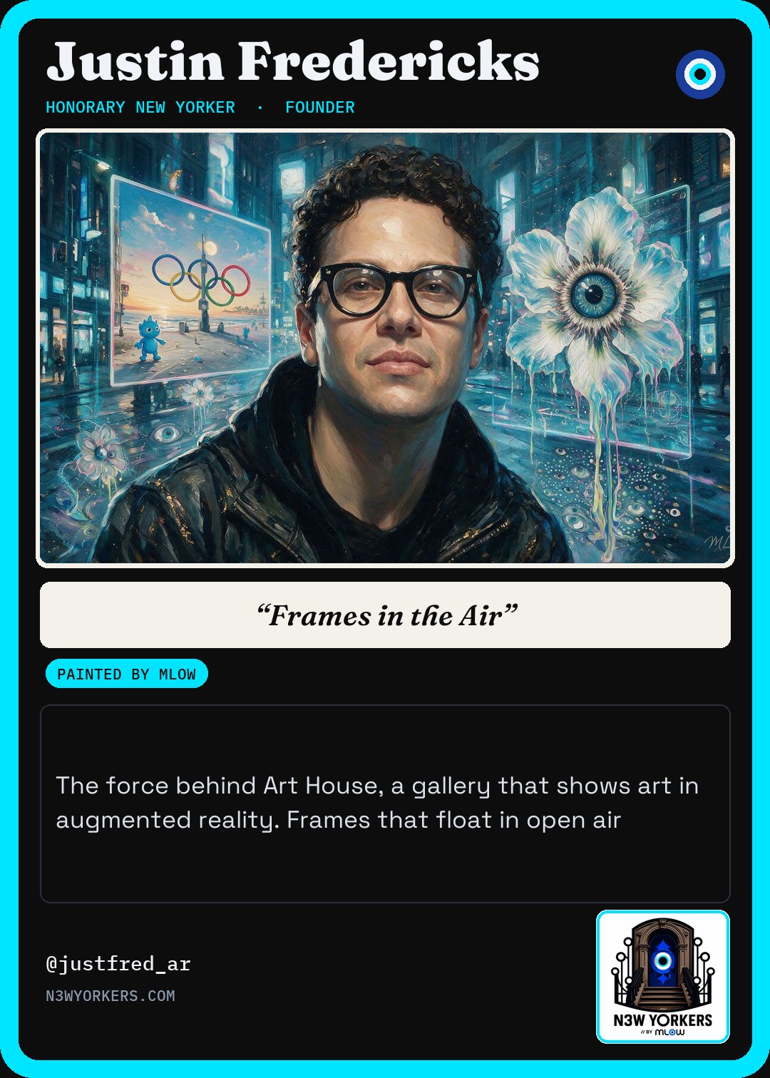 The Honorary card for Justin Fredericks, painted by MLow