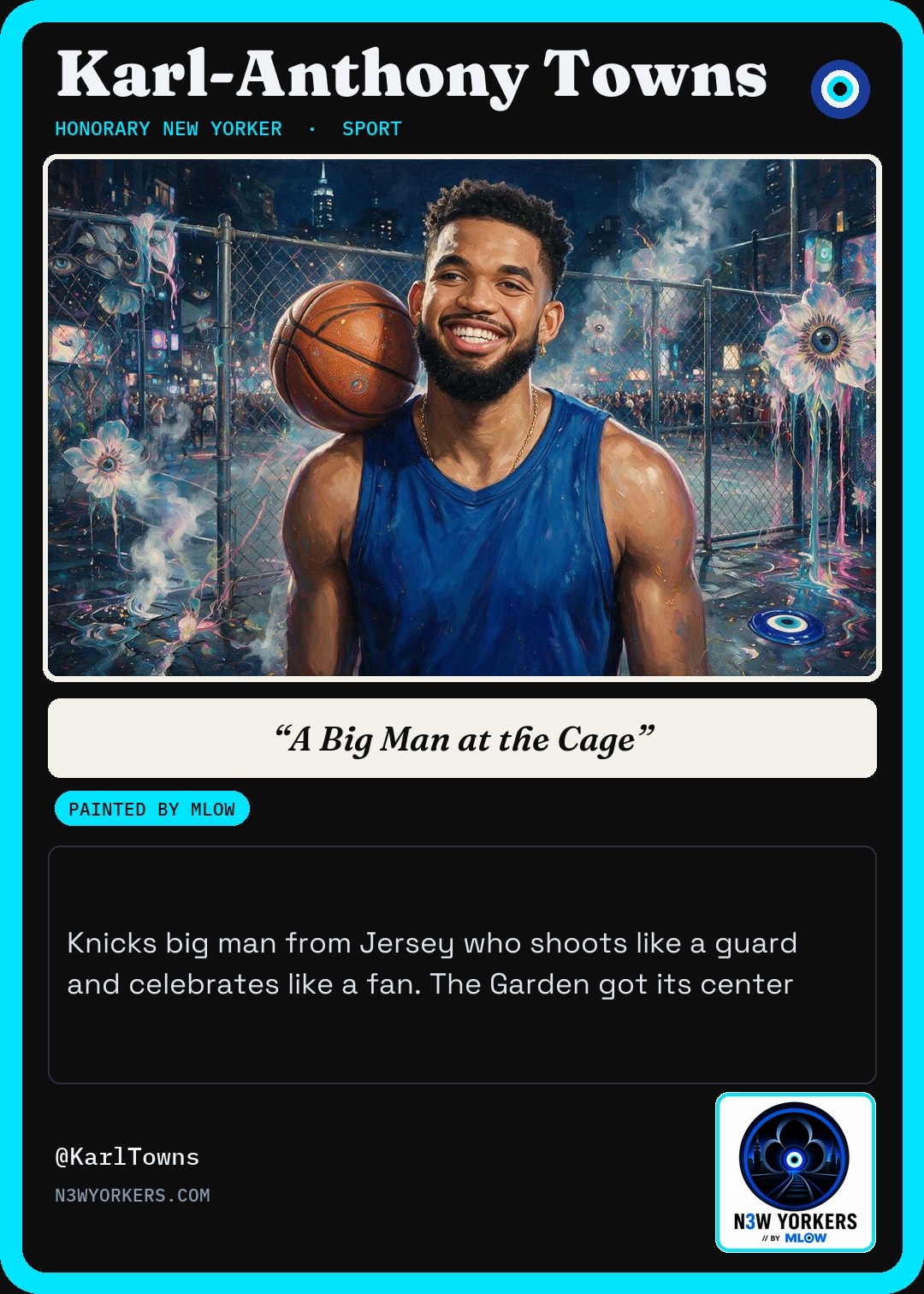 The Honorary card for Karl-Anthony Towns, painted by MLow