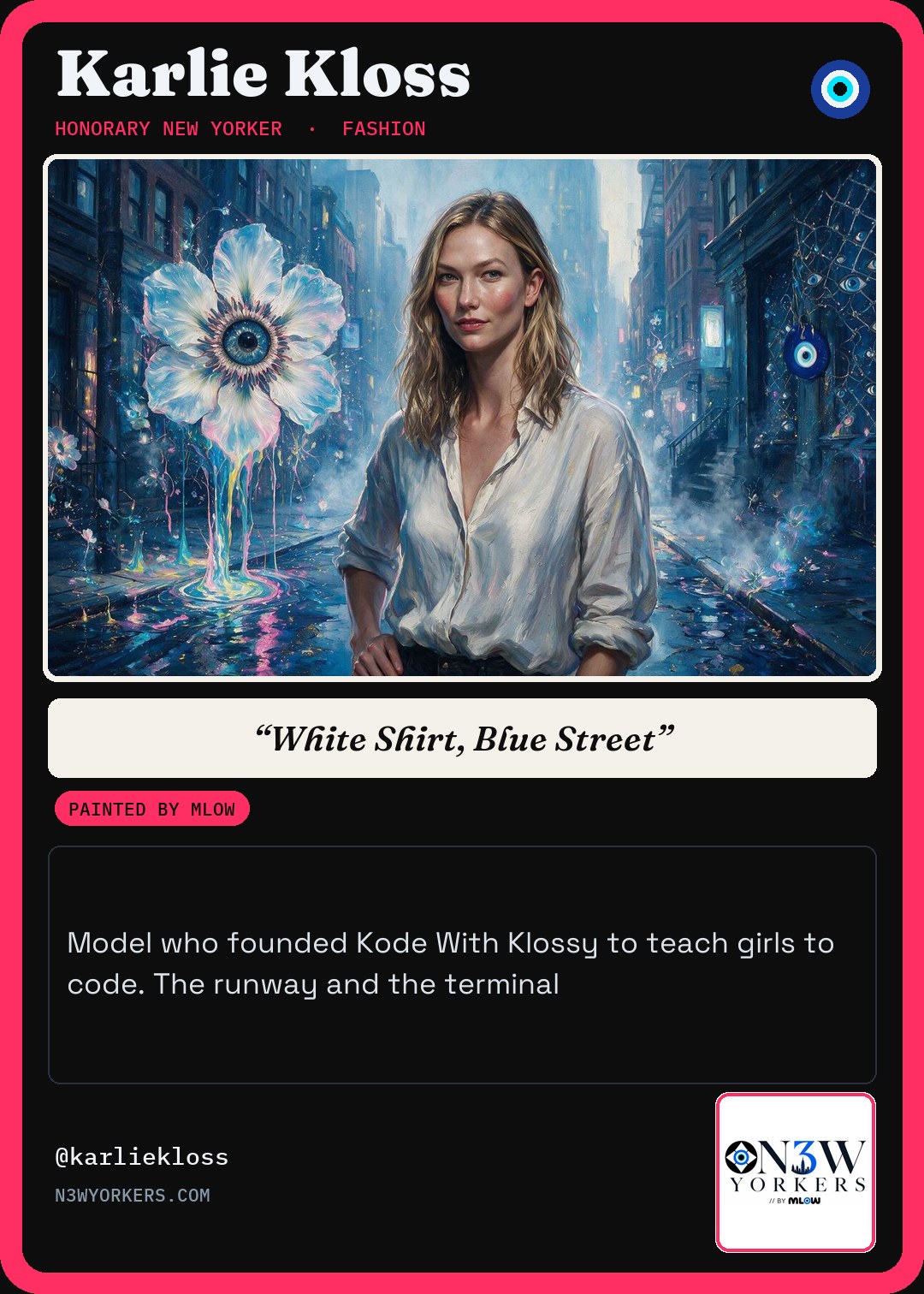 The Honorary card for Karlie Kloss, painted by MLow
