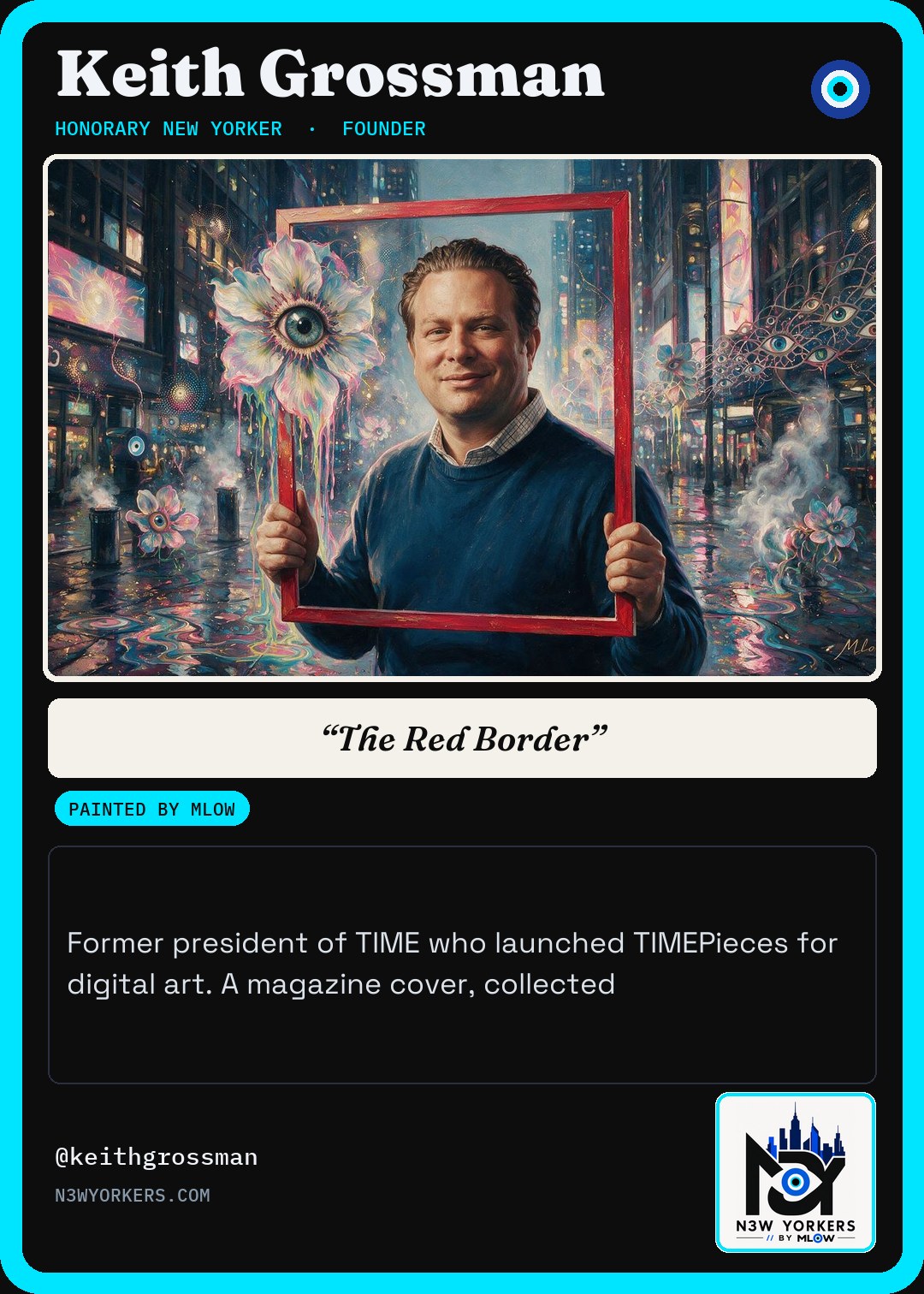 The Honorary card for Keith Grossman, painted by MLow