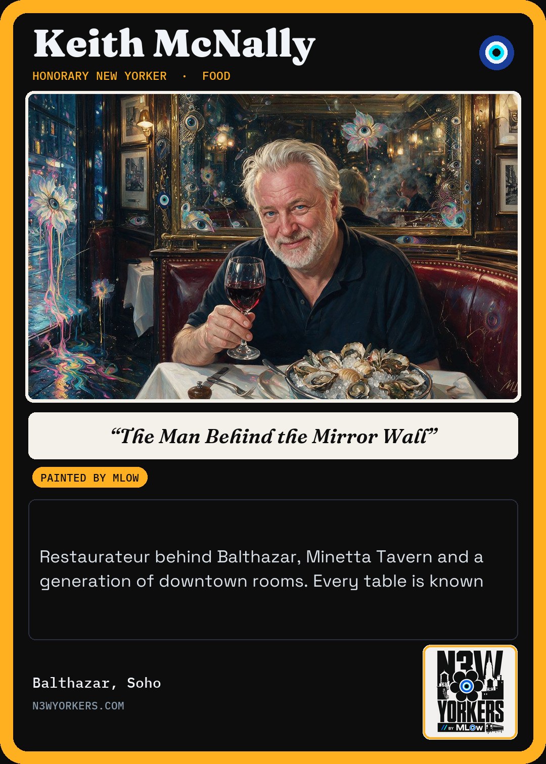 The Honorary card for Keith McNally, painted by MLow