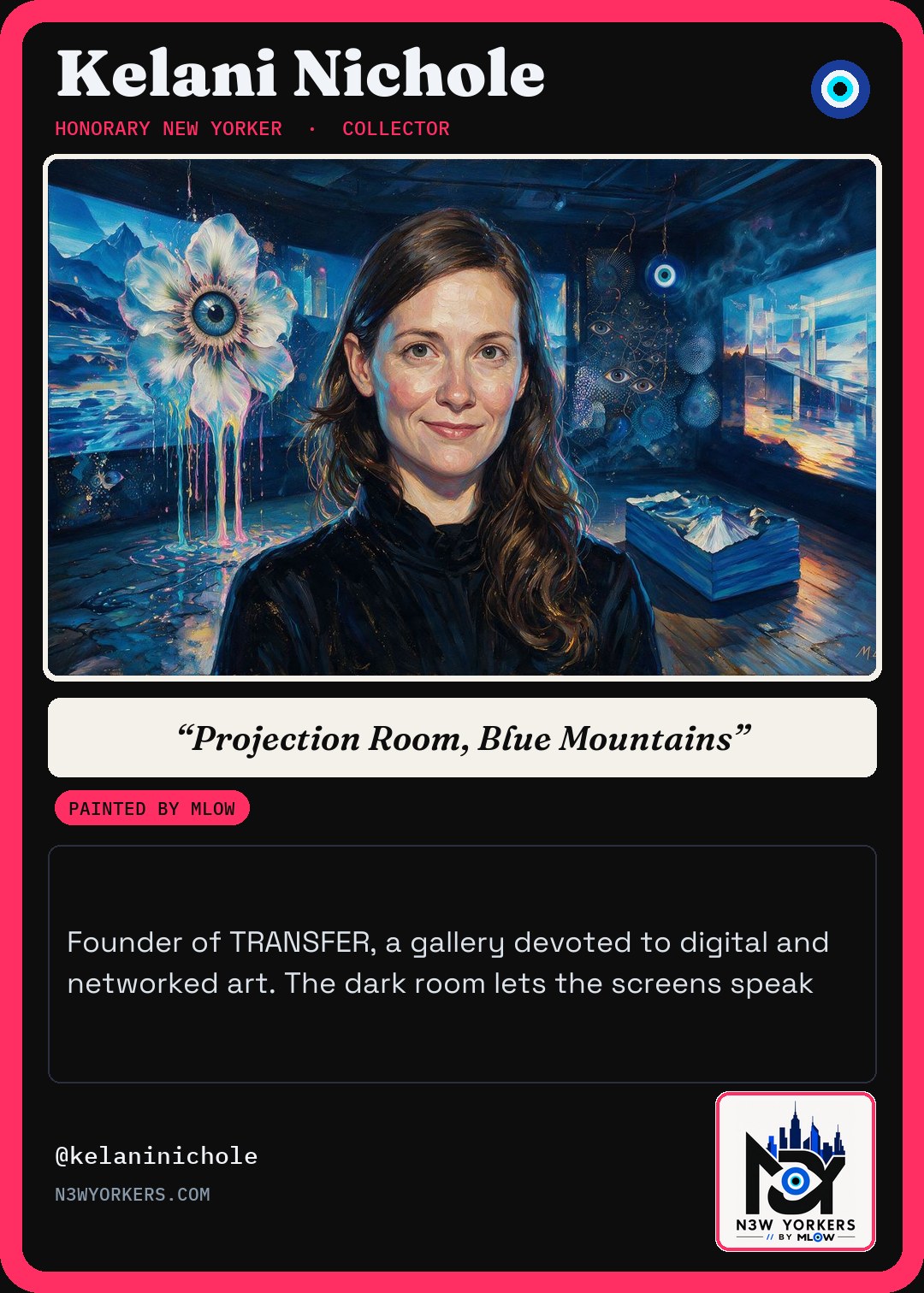 The Honorary card for Kelani Nichole, painted by MLow