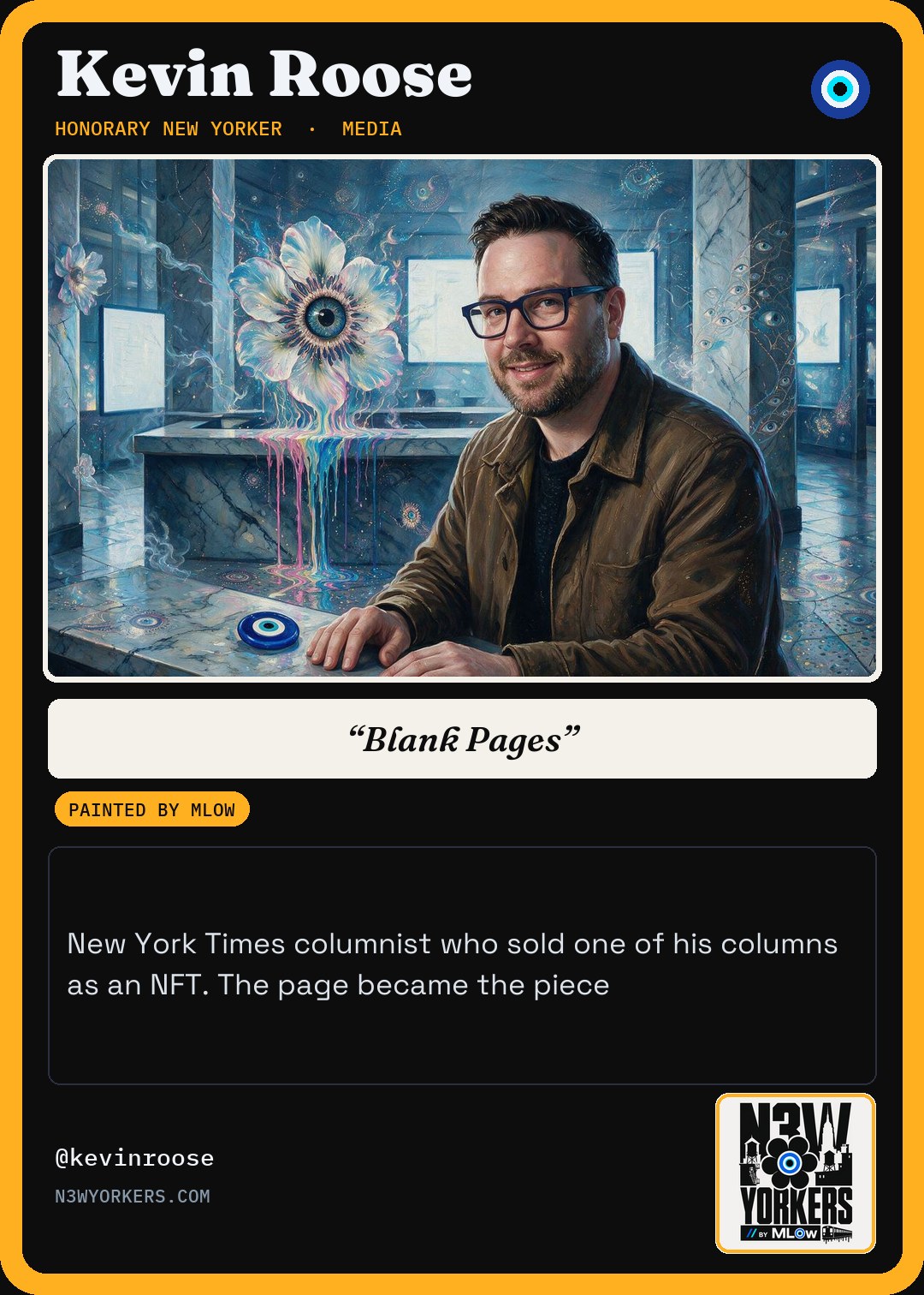 The Honorary card for Kevin Roose, painted by MLow