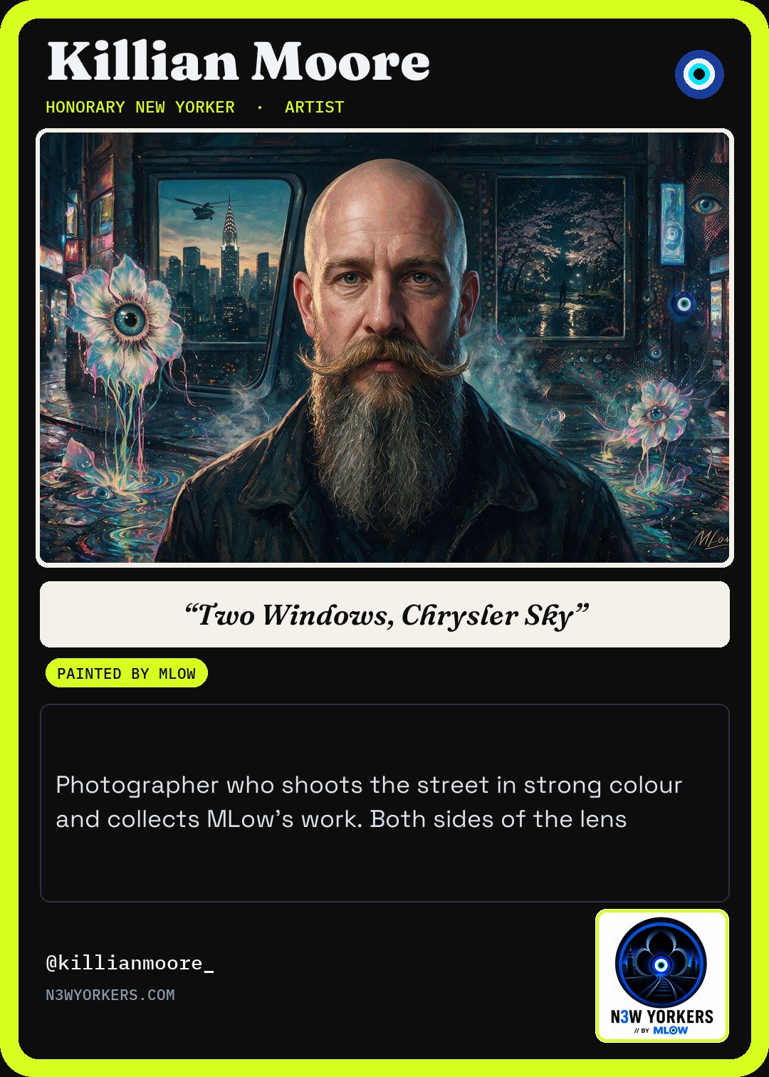 The Honorary card for Killian Moore, painted by MLow
