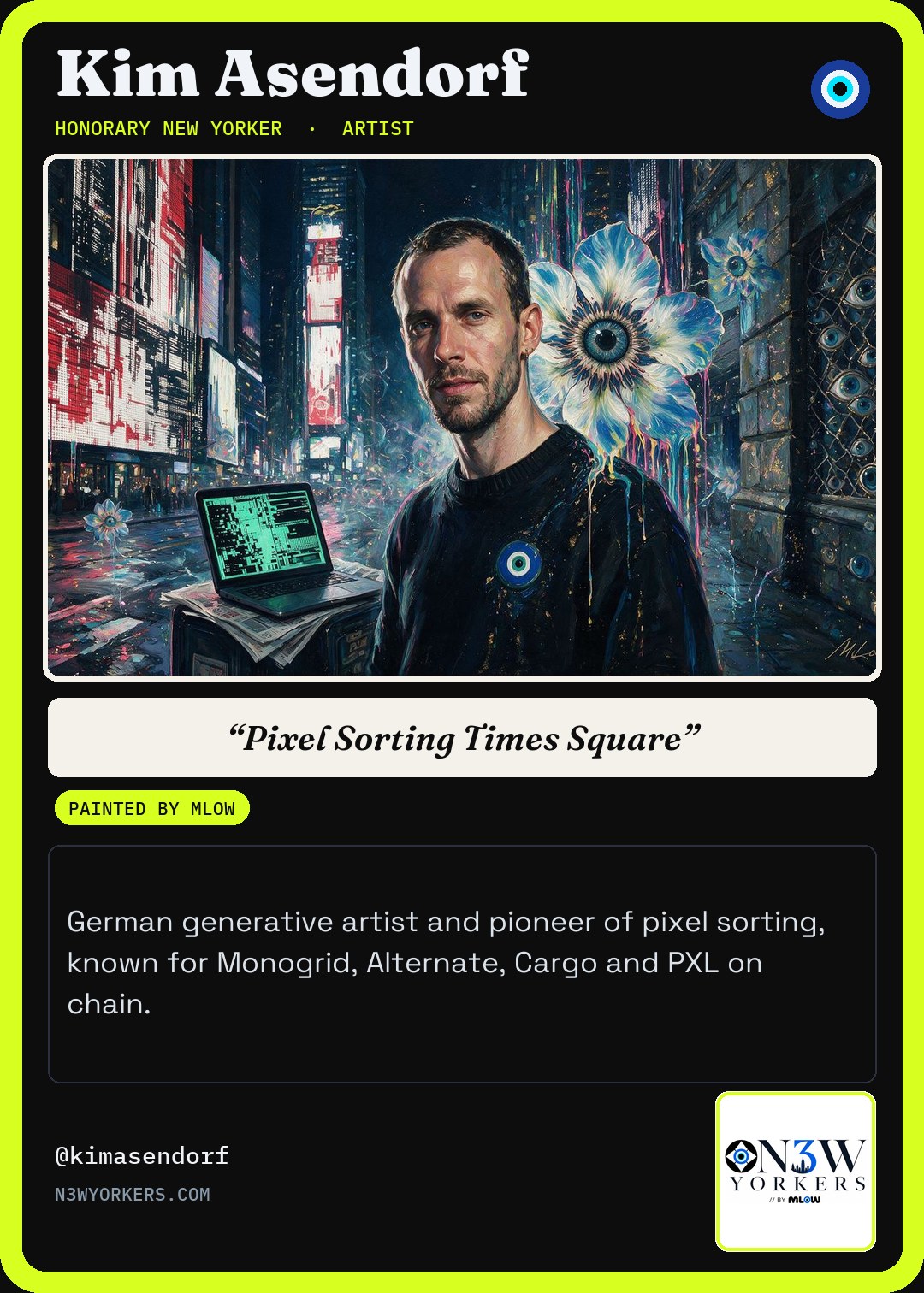 The Honorary card for Kim Asendorf, painted by MLow